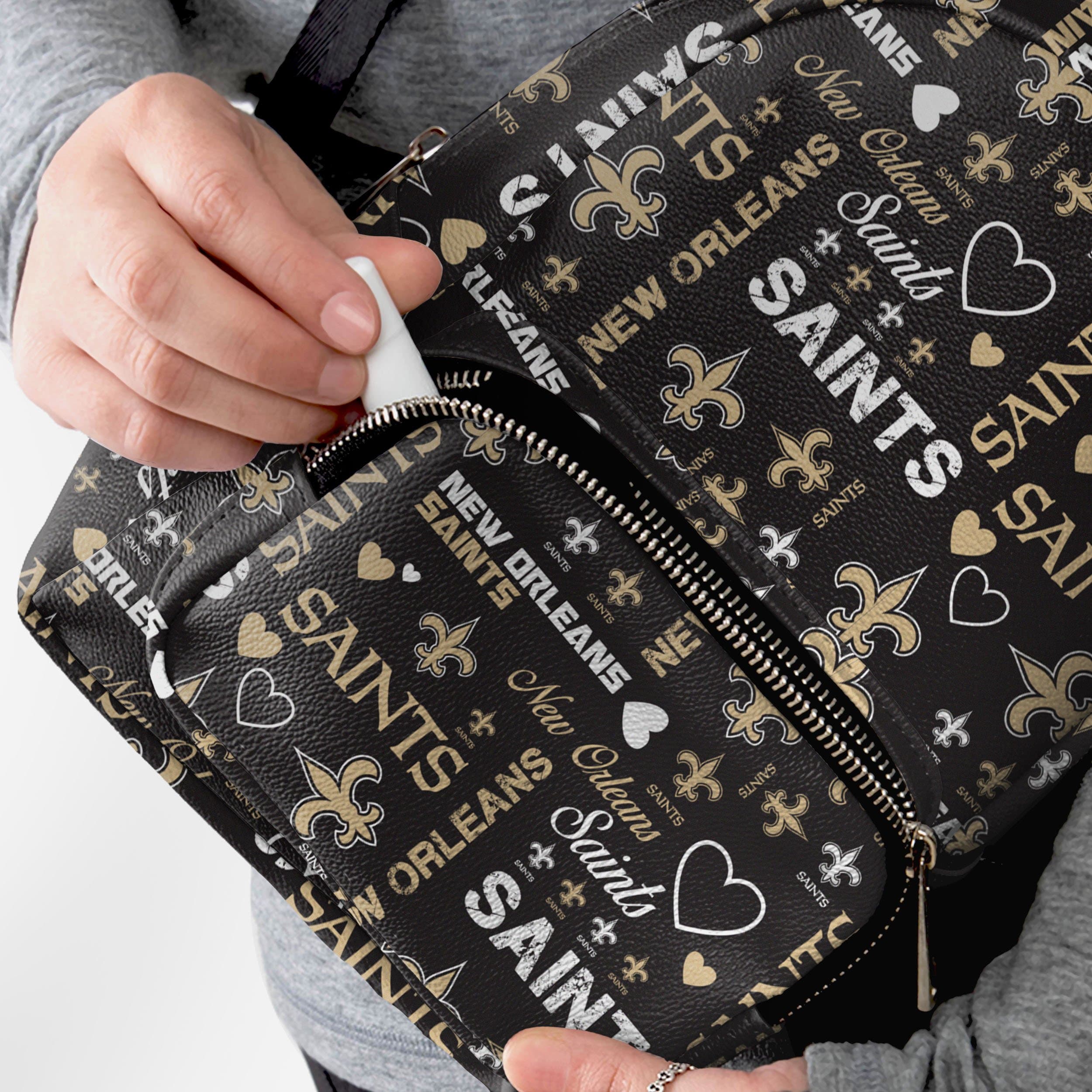 New Orleans Saints Logo Love Mini Backpack 3 New Orleans Saints Logo Love Mini Backpack