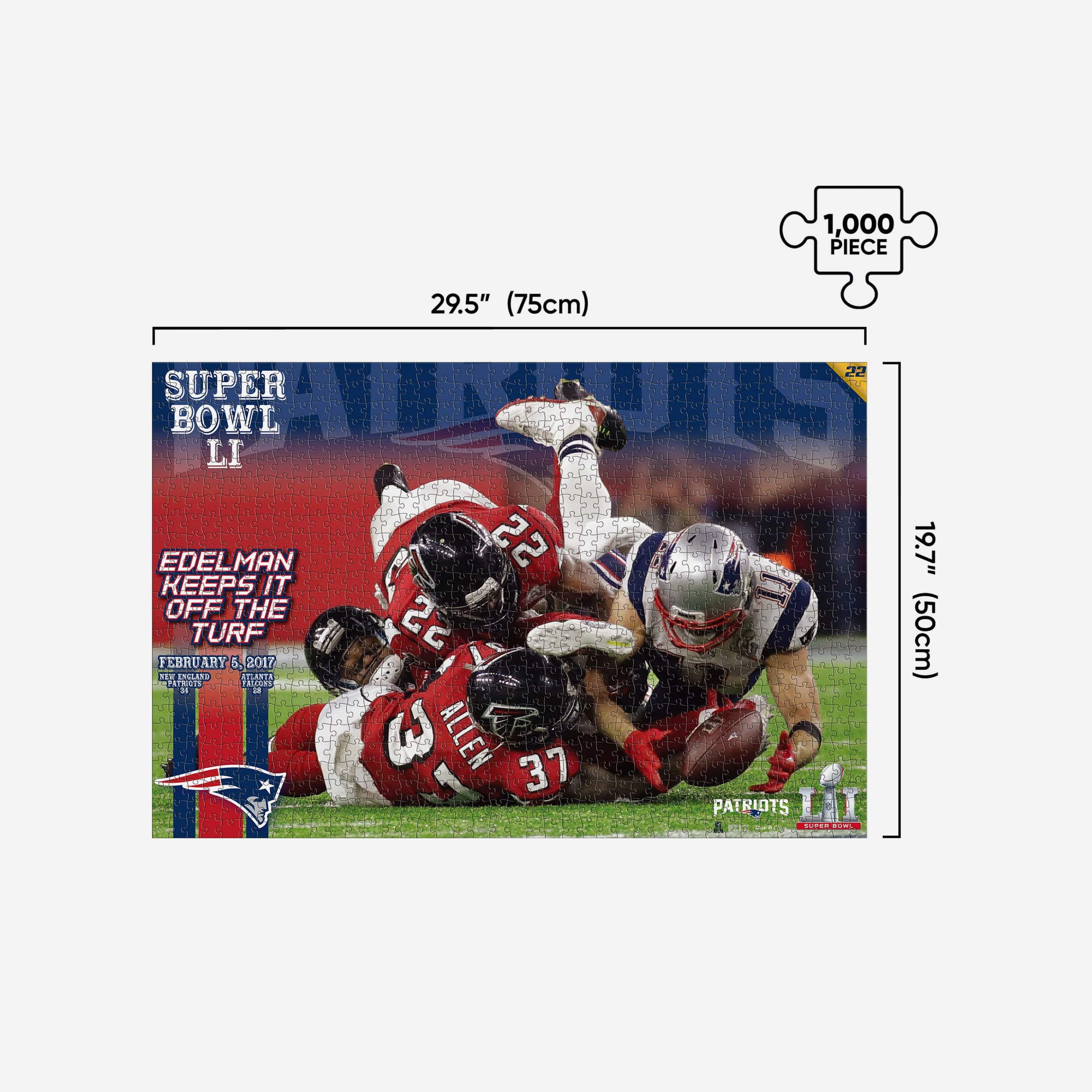 Julian Edelman New England Patriots Superbowl LI 1000 Piece Jigsaw Puzzle PZLZ 2 Julian Edelman New England Patriots Superbowl LI 1000 Piece Jigsaw Puzzle PZLZ