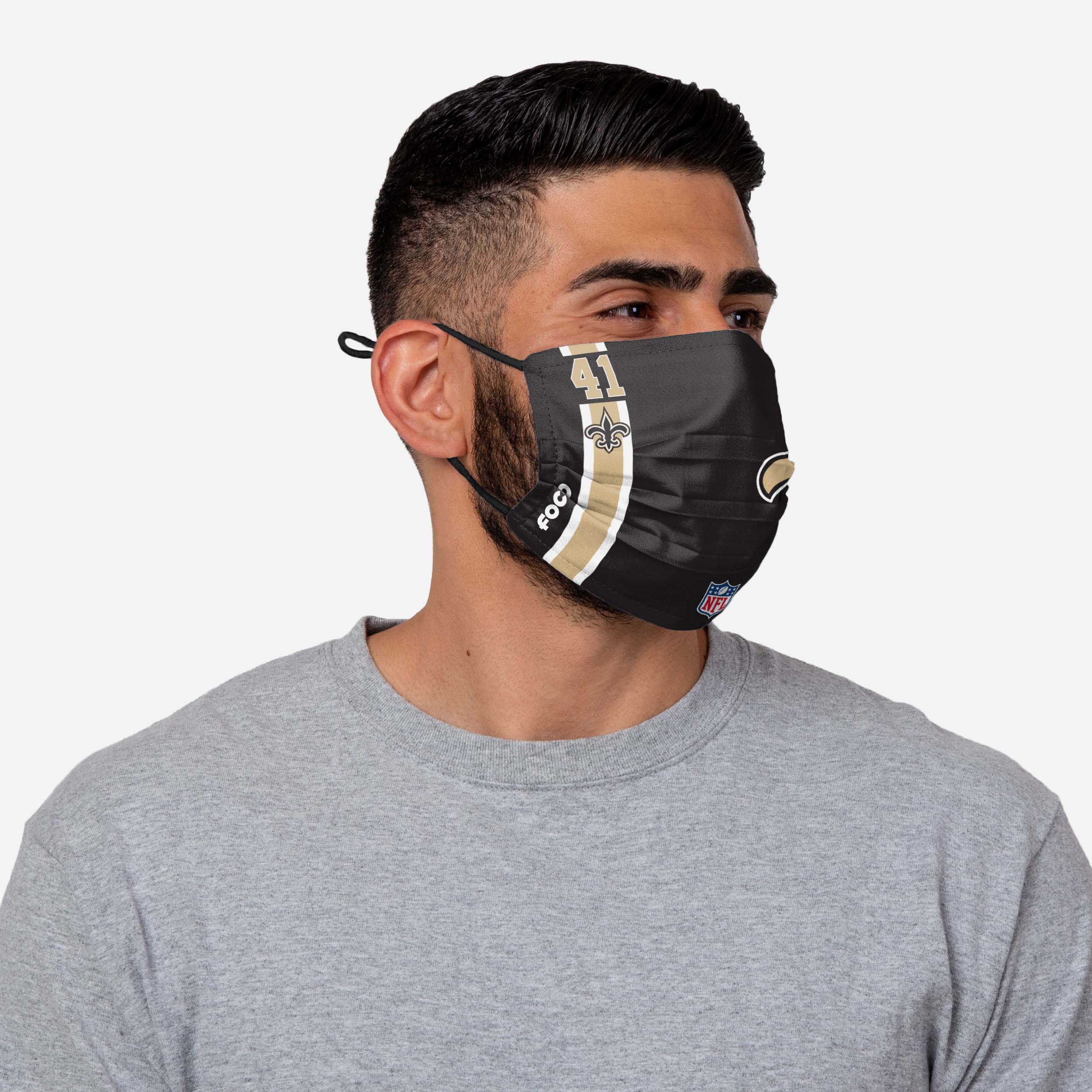 Alvin Kamara New Orleans Saints On-Field Sideline Logo Face Cover 2 Alvin Kamara New Orleans Saints On-Field Sideline Logo Face Cover