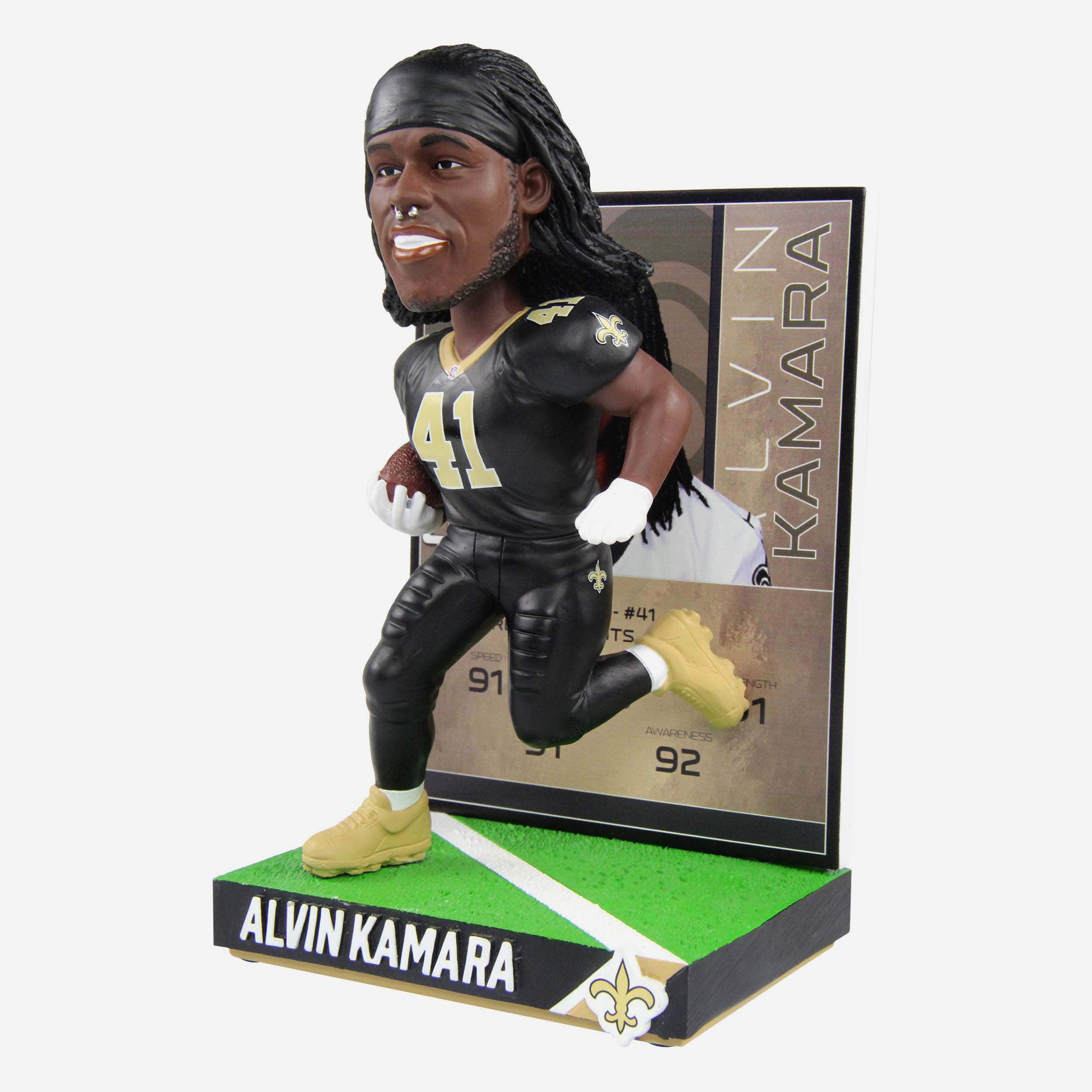 Alvin Kamara New Orleans Saints Ratings Card Bobblehead 4 Alvin Kamara New Orleans Saints Ratings Card Bobblehead