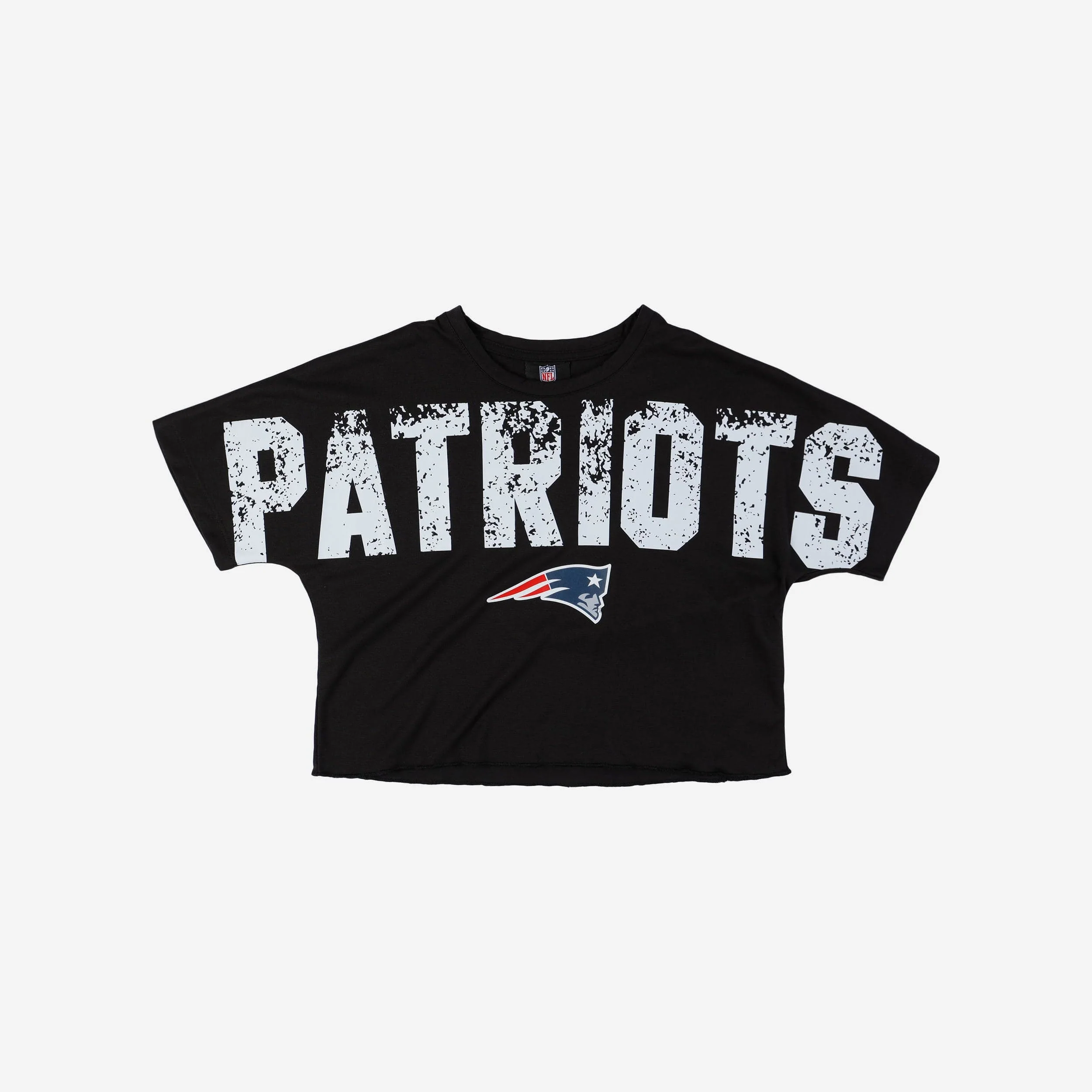 New England Patriots Womens Petite Distressed Wordmark Crop Top 3 New England Patriots Womens Petite Distressed Wordmark Crop Top