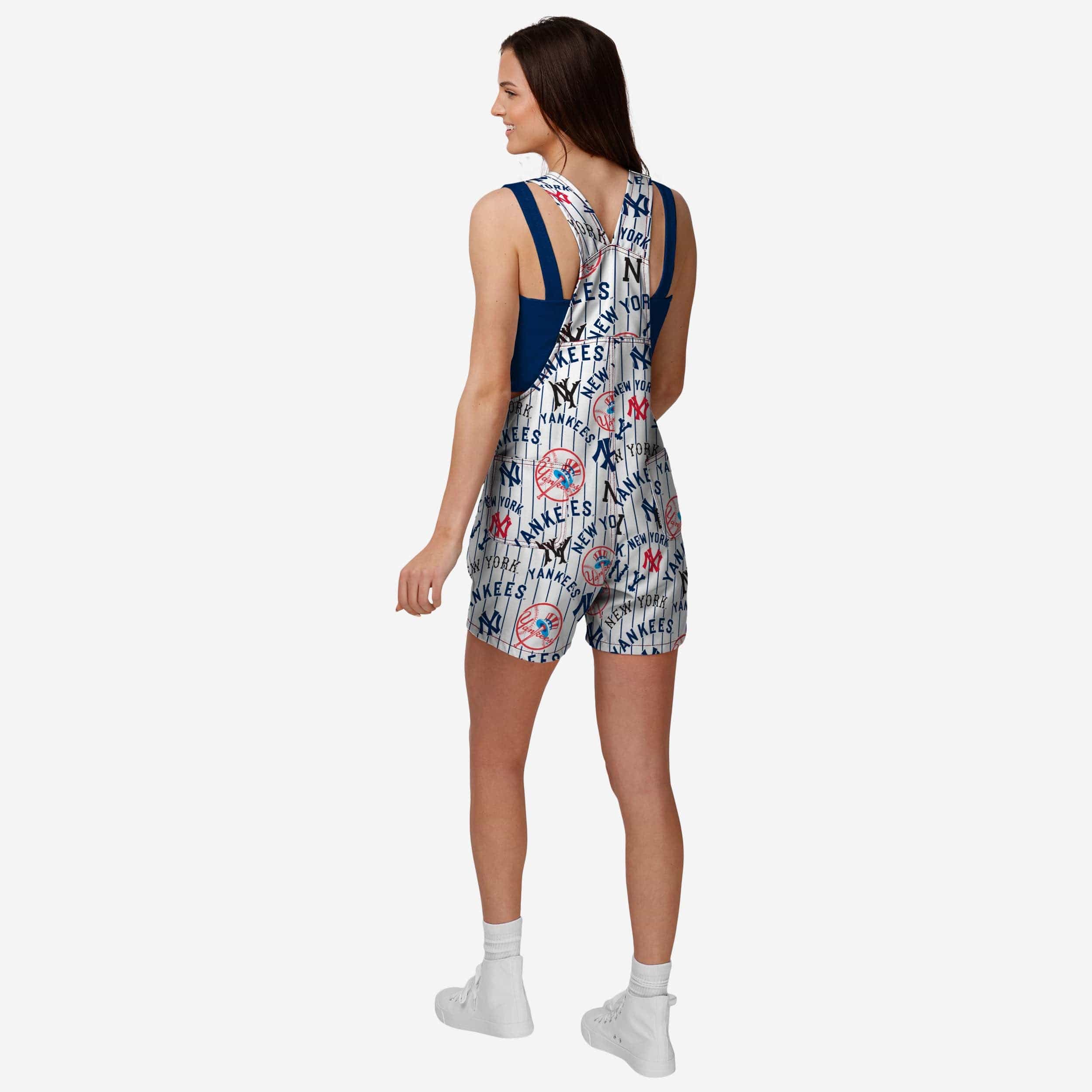 New York Yankees Womens Historic Print Bib Shortalls 2 New York Yankees Womens Historic Print Bib Shortalls