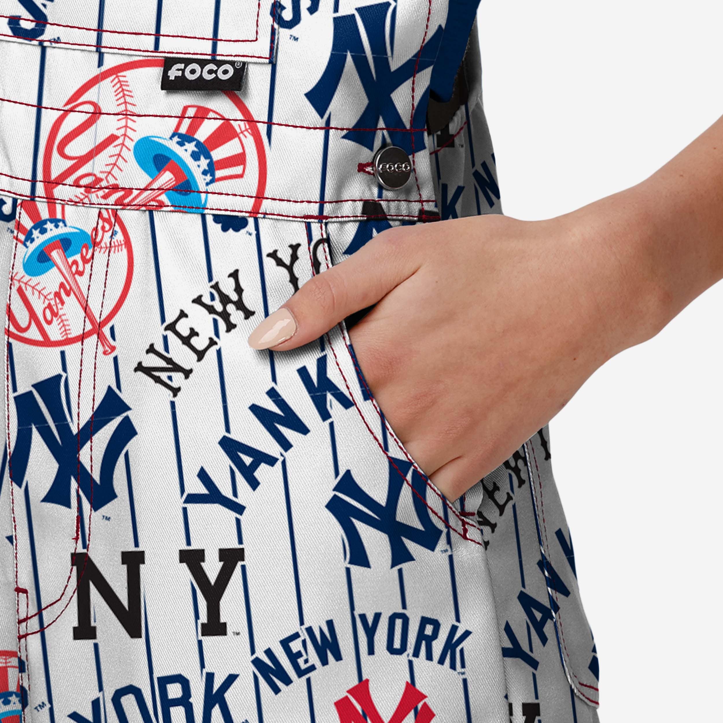 New York Yankees Womens Historic Print Bib Shortalls 5 New York Yankees Womens Historic Print Bib Shortalls