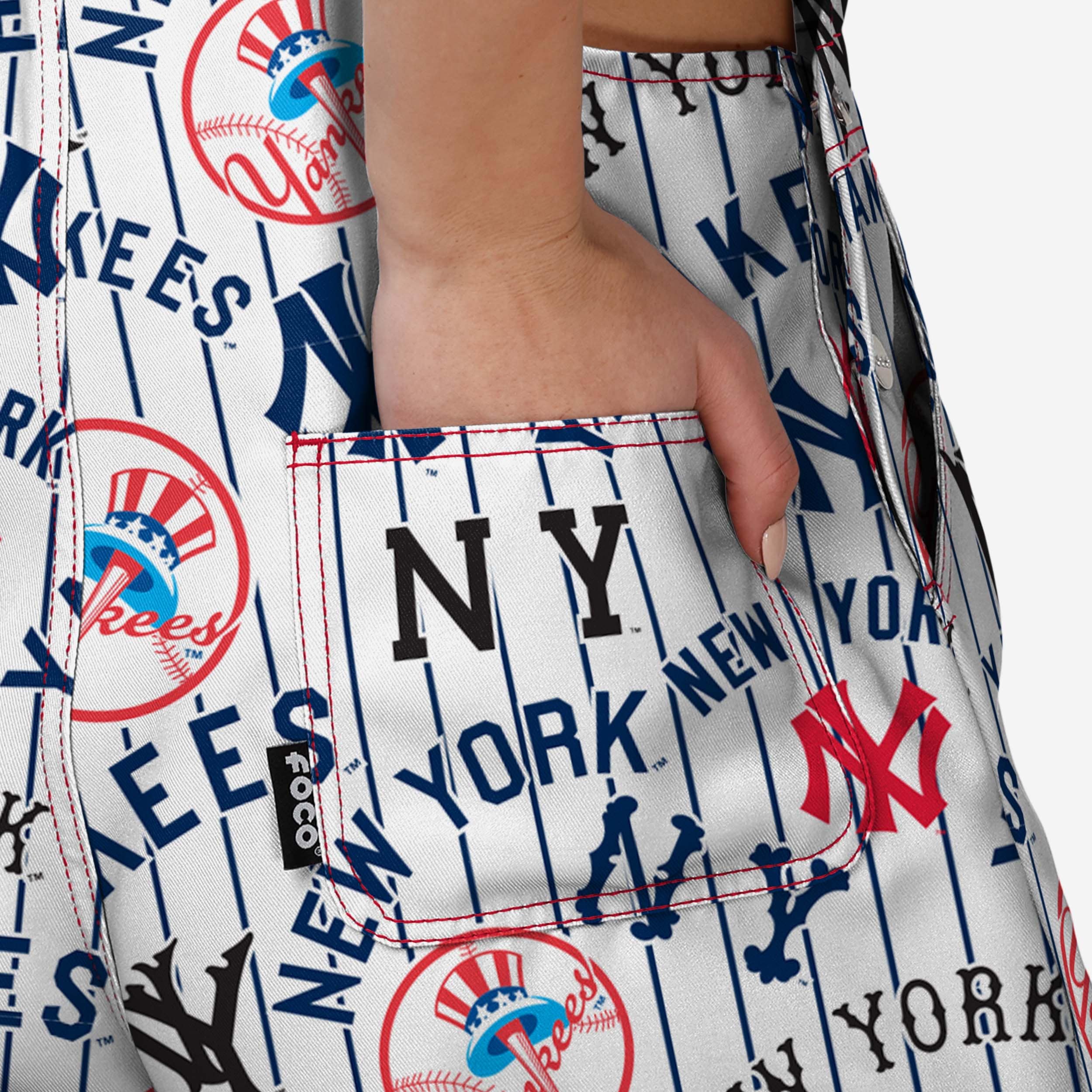 New York Yankees Womens Historic Print Bib Shortalls 6 New York Yankees Womens Historic Print Bib Shortalls