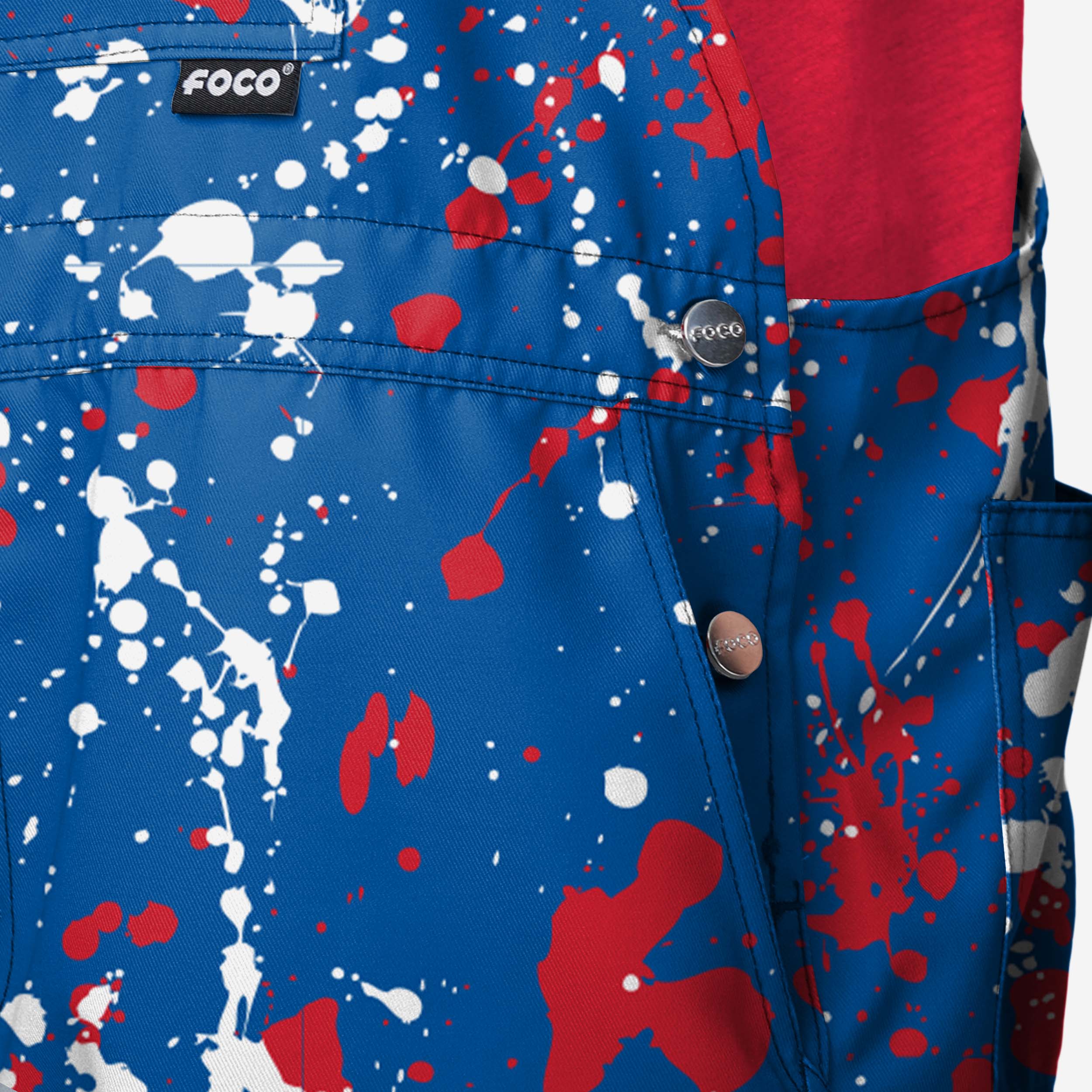 Buffalo Bills Mens Paint Splatter Bib Shortalls 4 Buffalo Bills Mens Paint Splatter Bib Shortalls