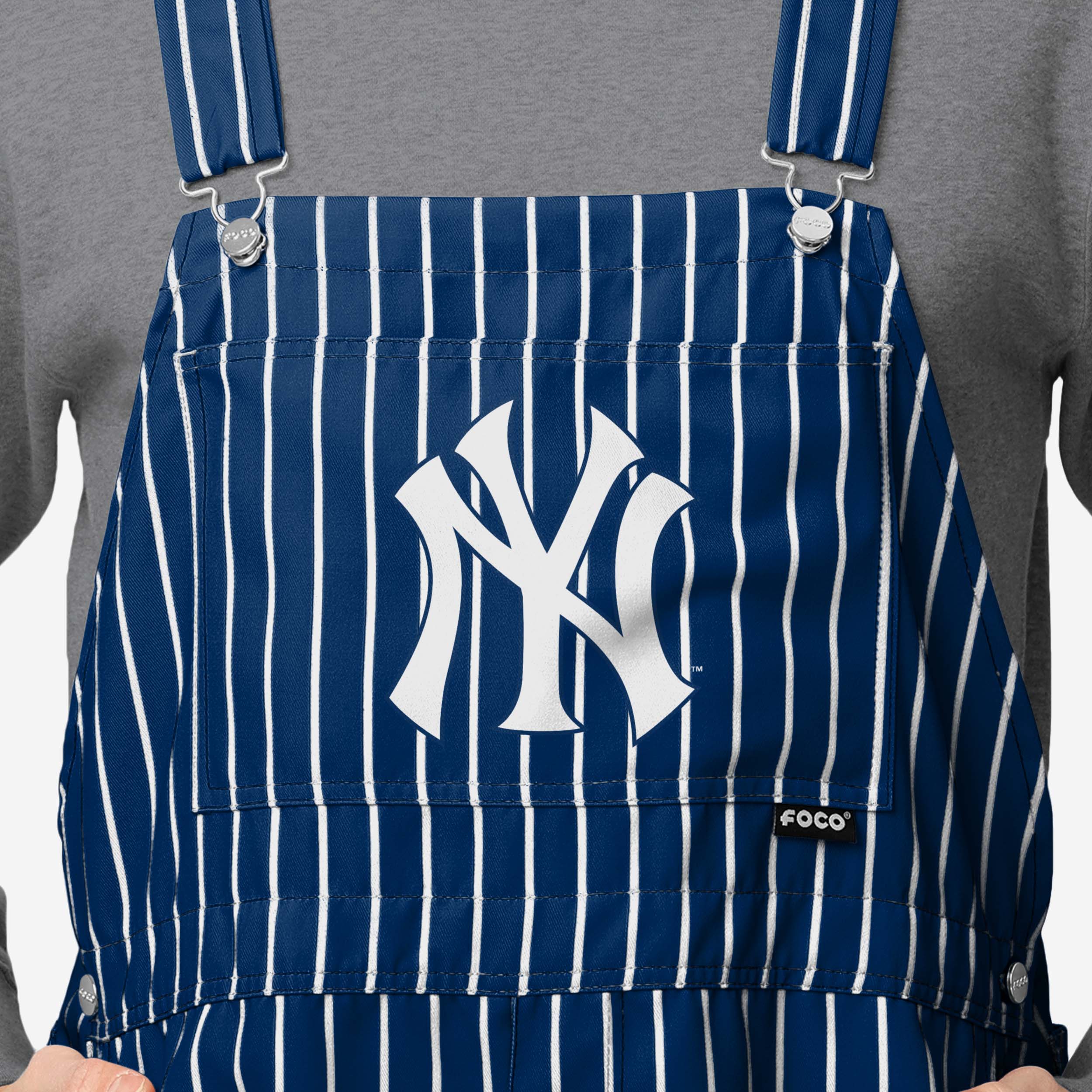 New York Yankees Mens Pinstripe Bib Shortalls 4 New York Yankees Mens Pinstripe Bib Shortalls