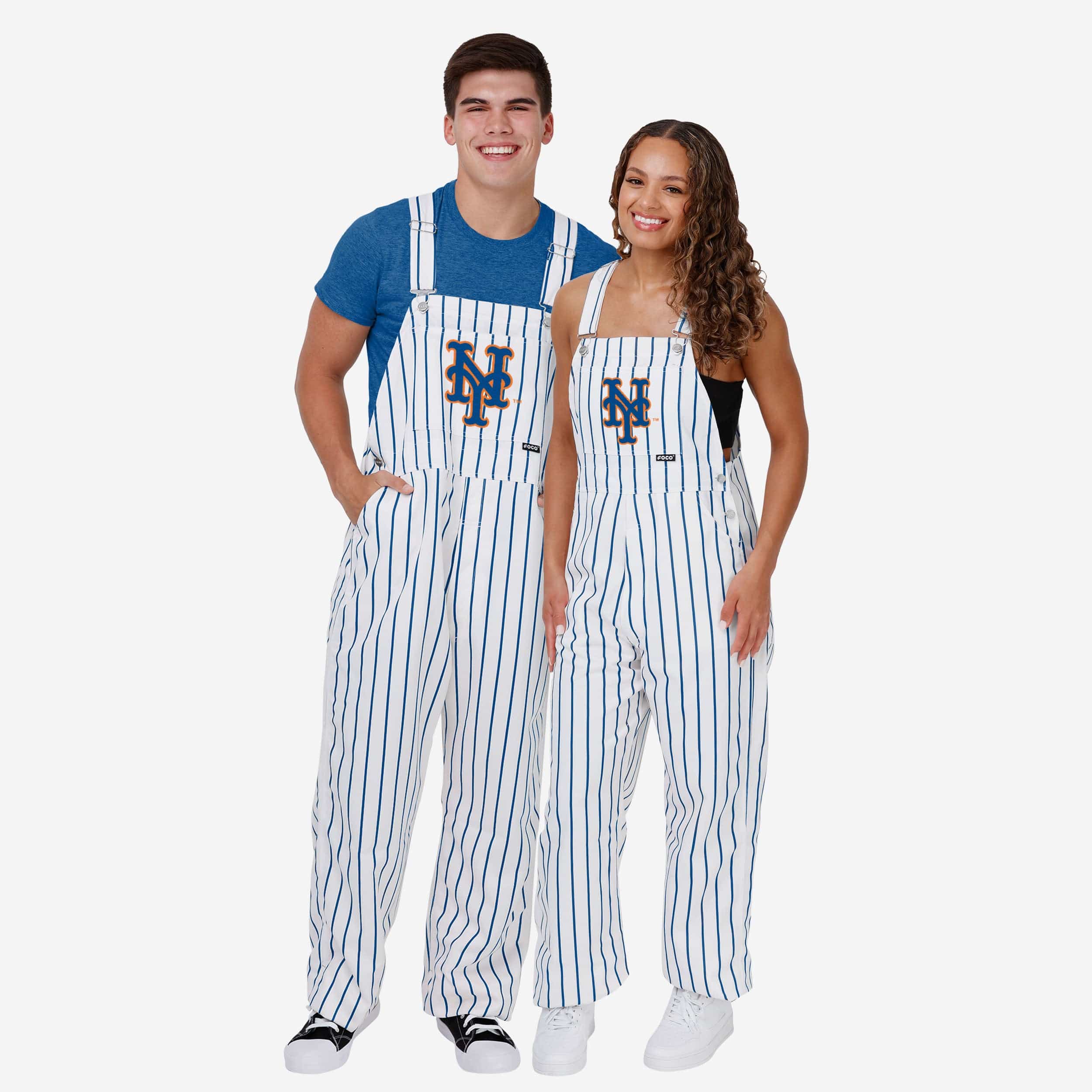 New York Mets Mens Pinstripe Bib Overalls 3 New York Mets Mens Pinstripe Bib Overalls
