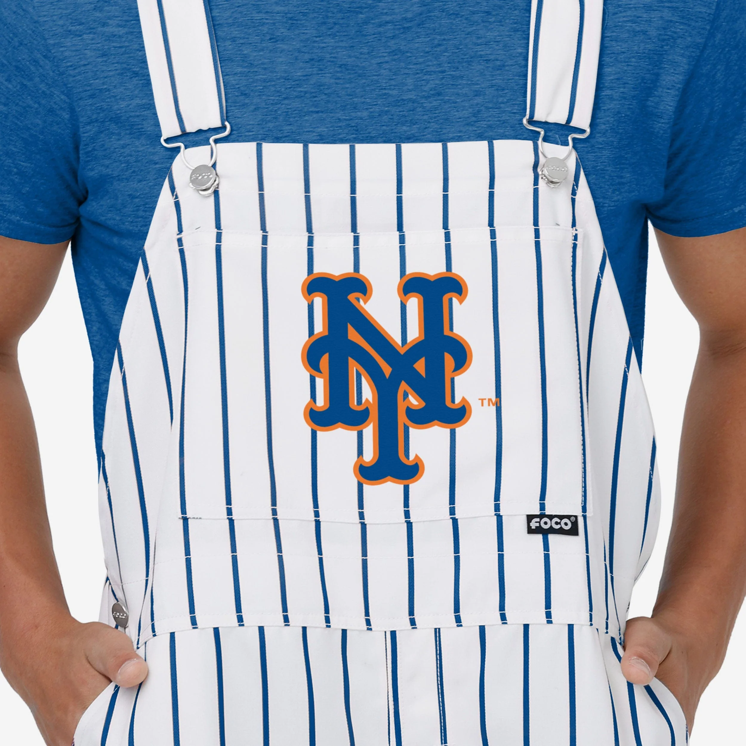 New York Mets Mens Pinstripe Bib Overalls 4 New York Mets Mens Pinstripe Bib Overalls