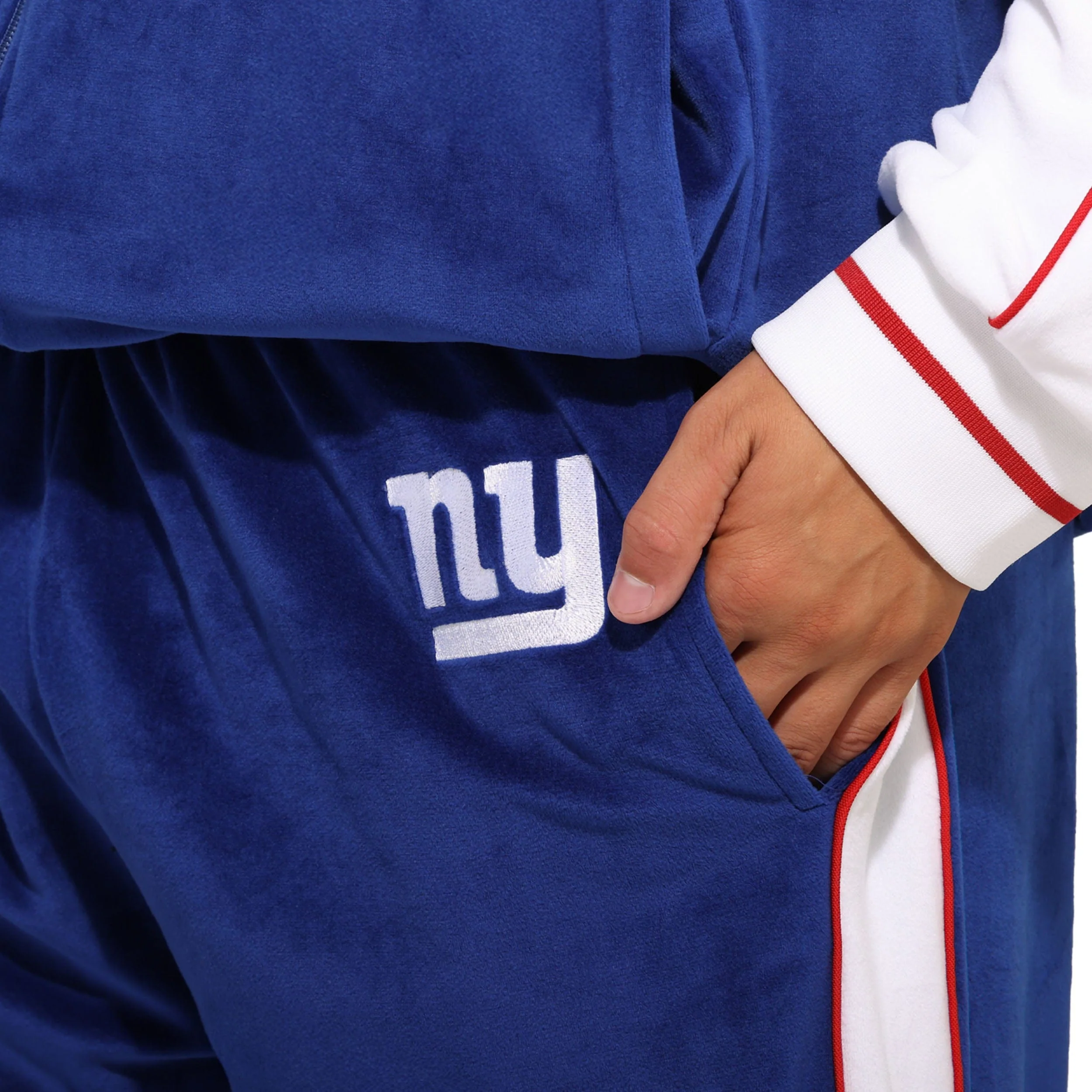 New York Giants Two Tone Velour Pants 3 New York Giants Two Tone Velour Pants