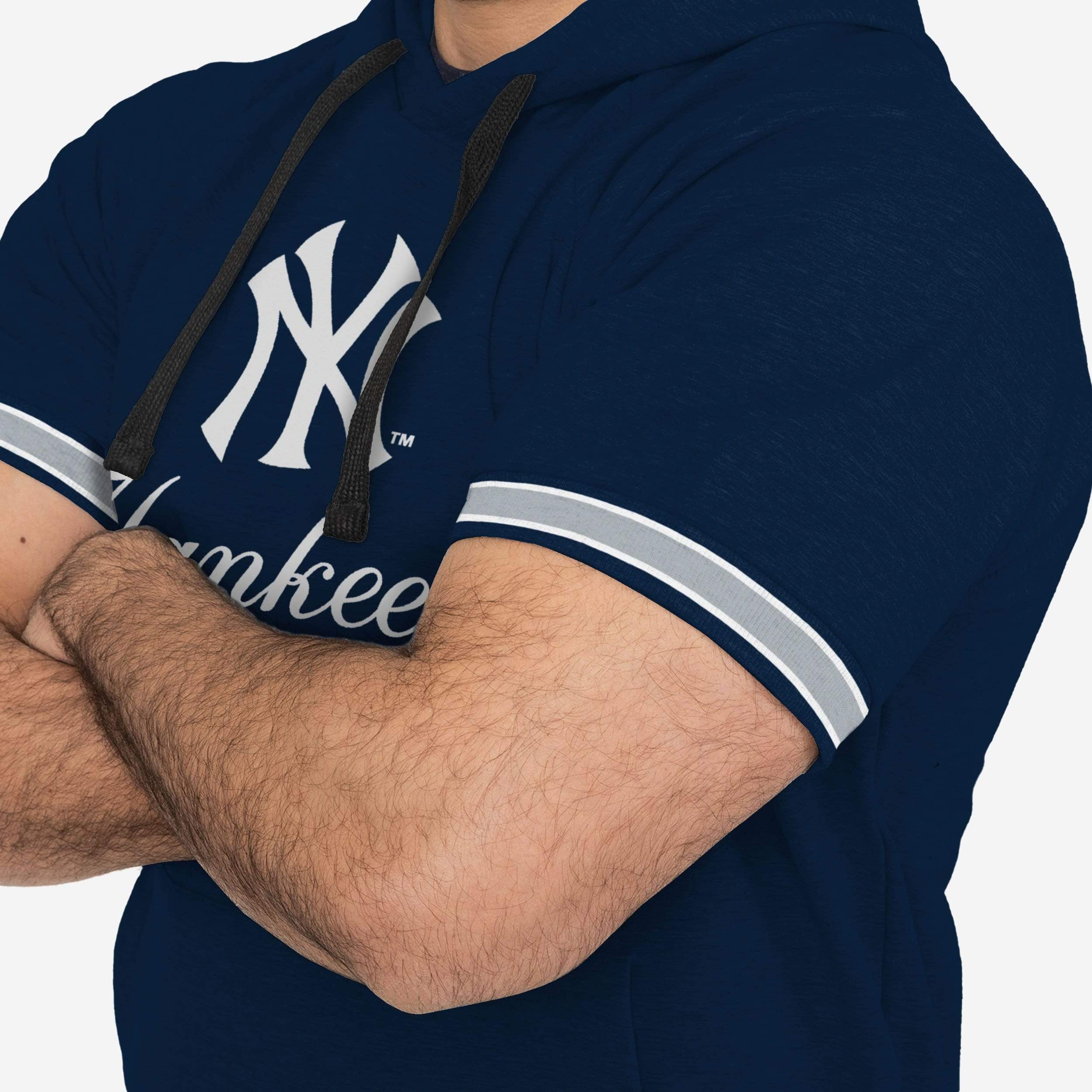 New York Yankees Short Sleeve Hoodie 3 New York Yankees Short Sleeve Hoodie