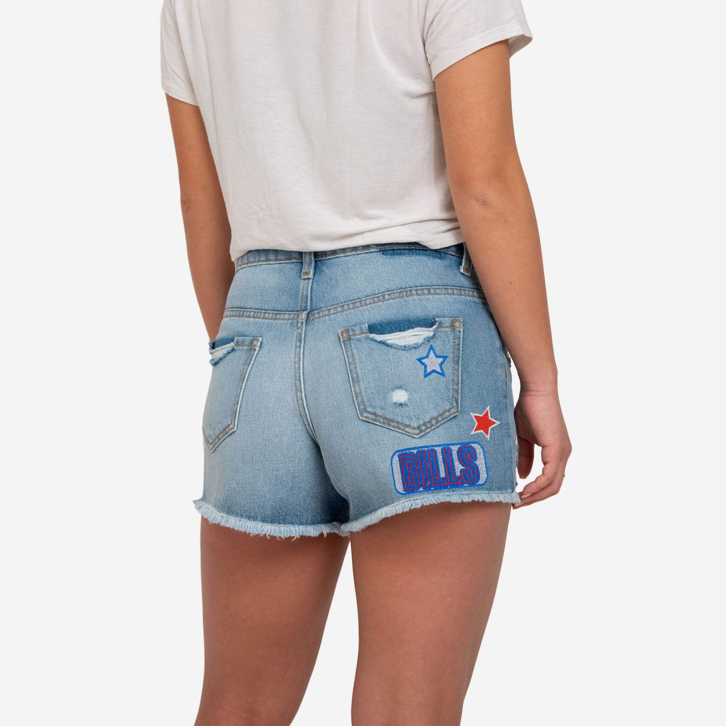 Buffalo Bills Womens Team Logo Denim Shorts 2 Buffalo Bills Womens Team Logo Denim Shorts