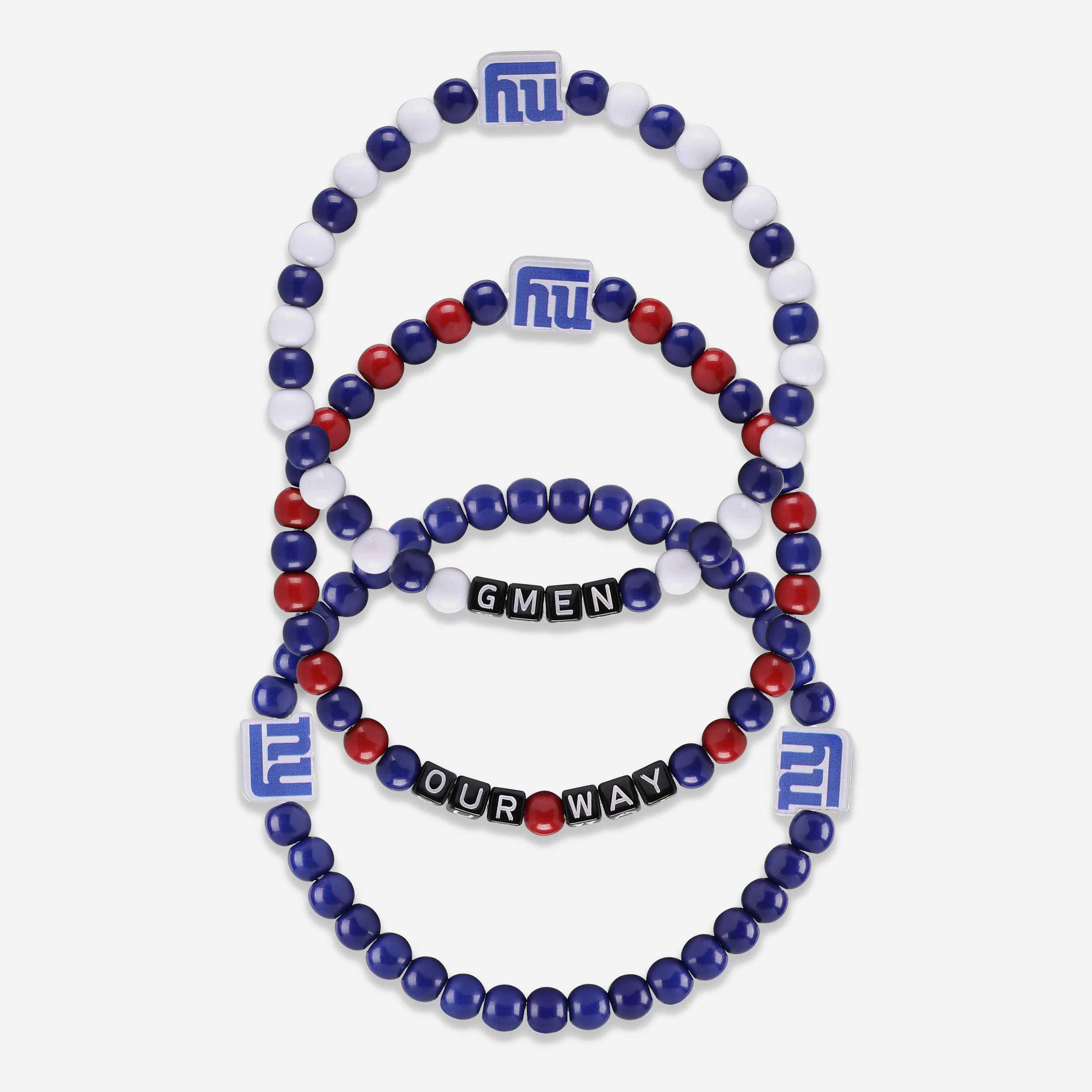New York Giants 3 Pack Beaded Friendship Bracelet