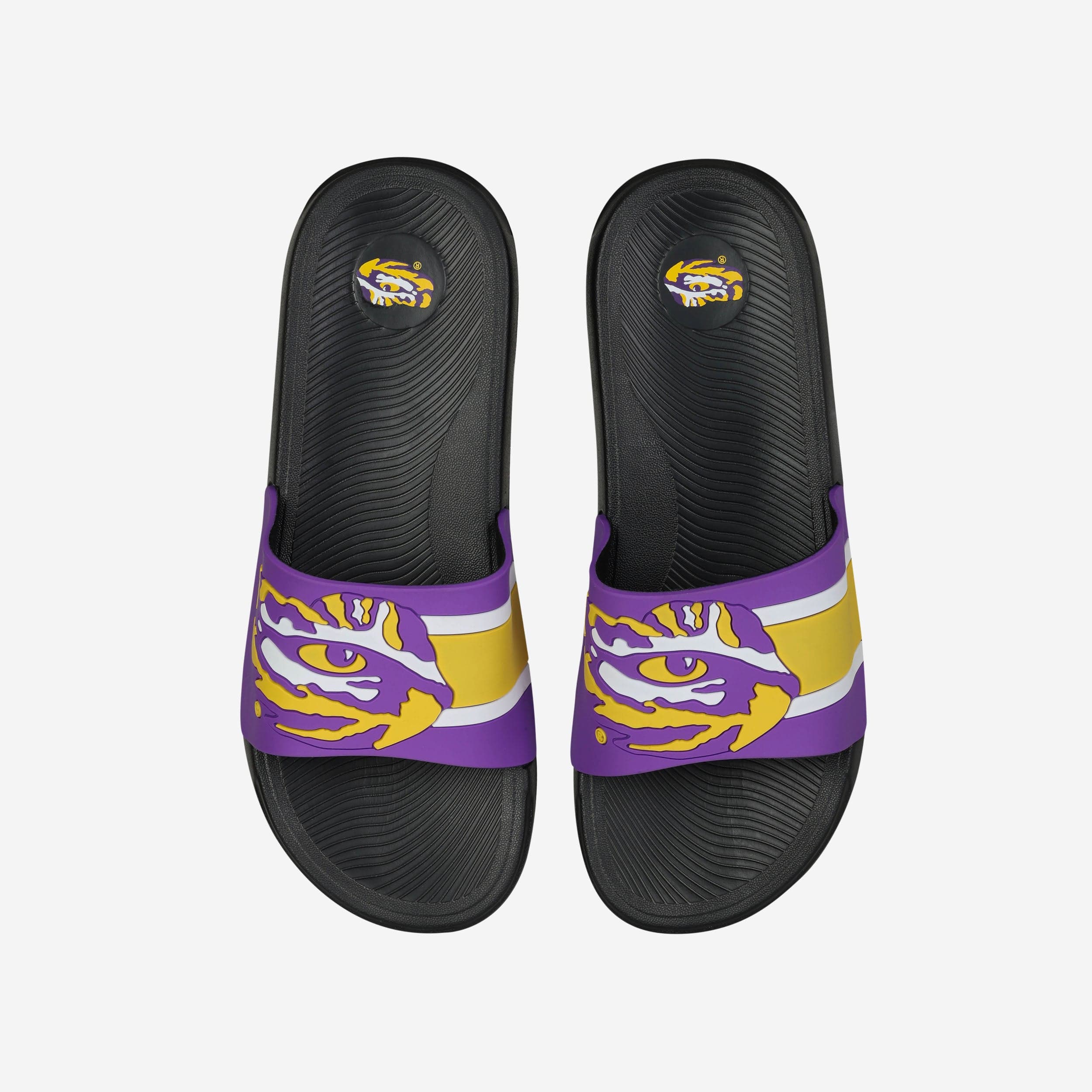LSU Tigers Striped Big Logo Raised Slide