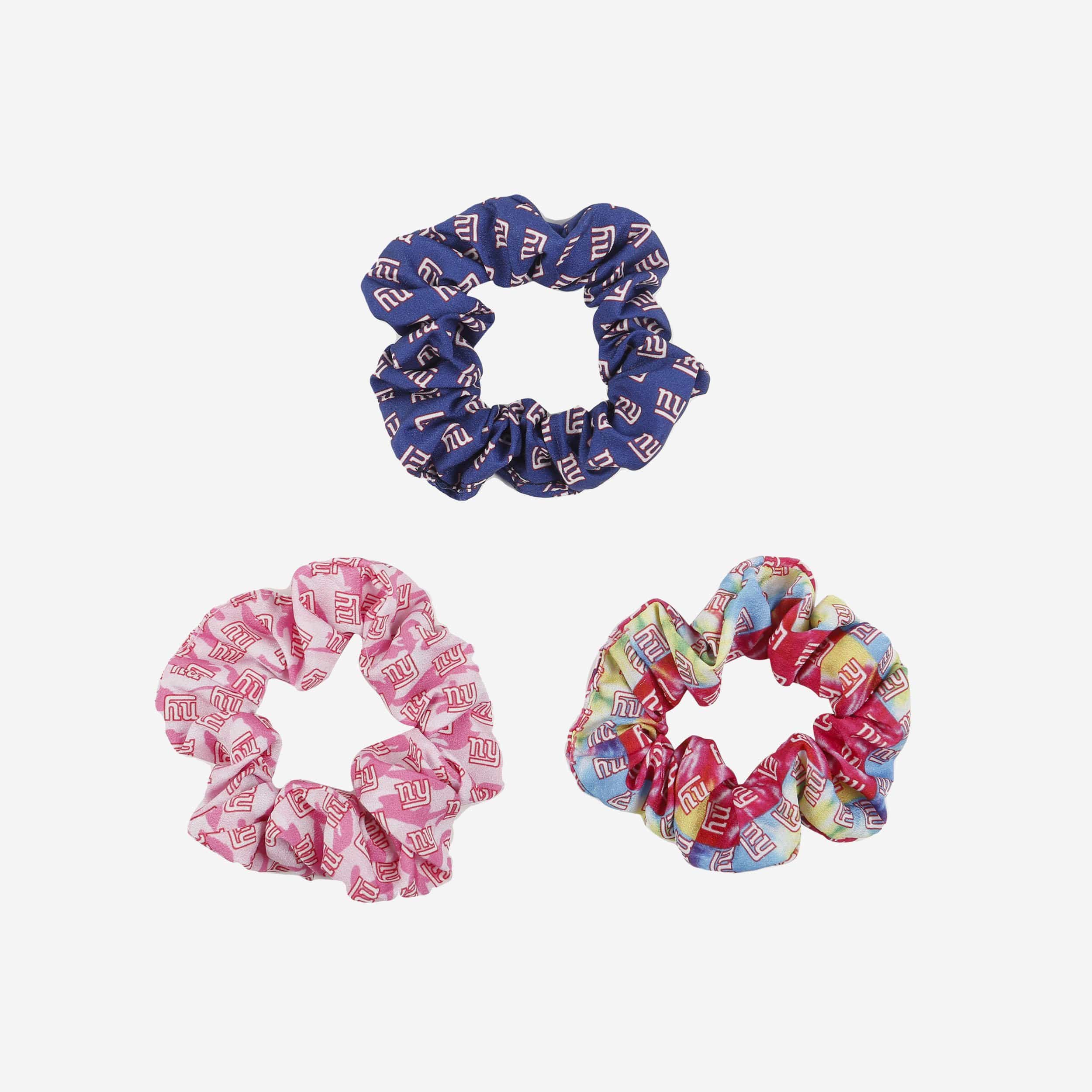 New York Giants Mini Print 3 Pack Scrunchies
