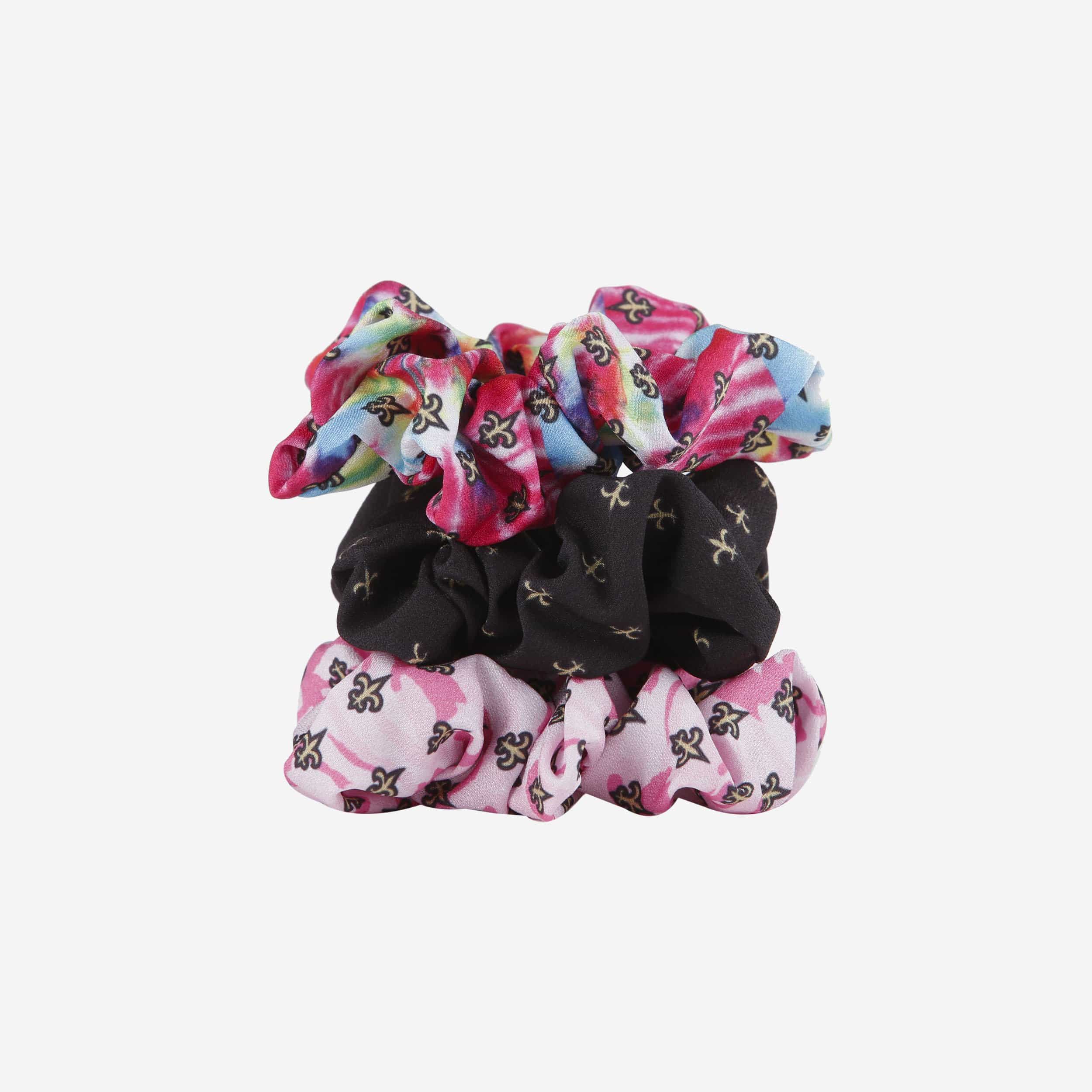 New Orleans Saints Mini Print 3 Pack Scrunchies 2 New Orleans Saints Mini Print 3 Pack Scrunchies