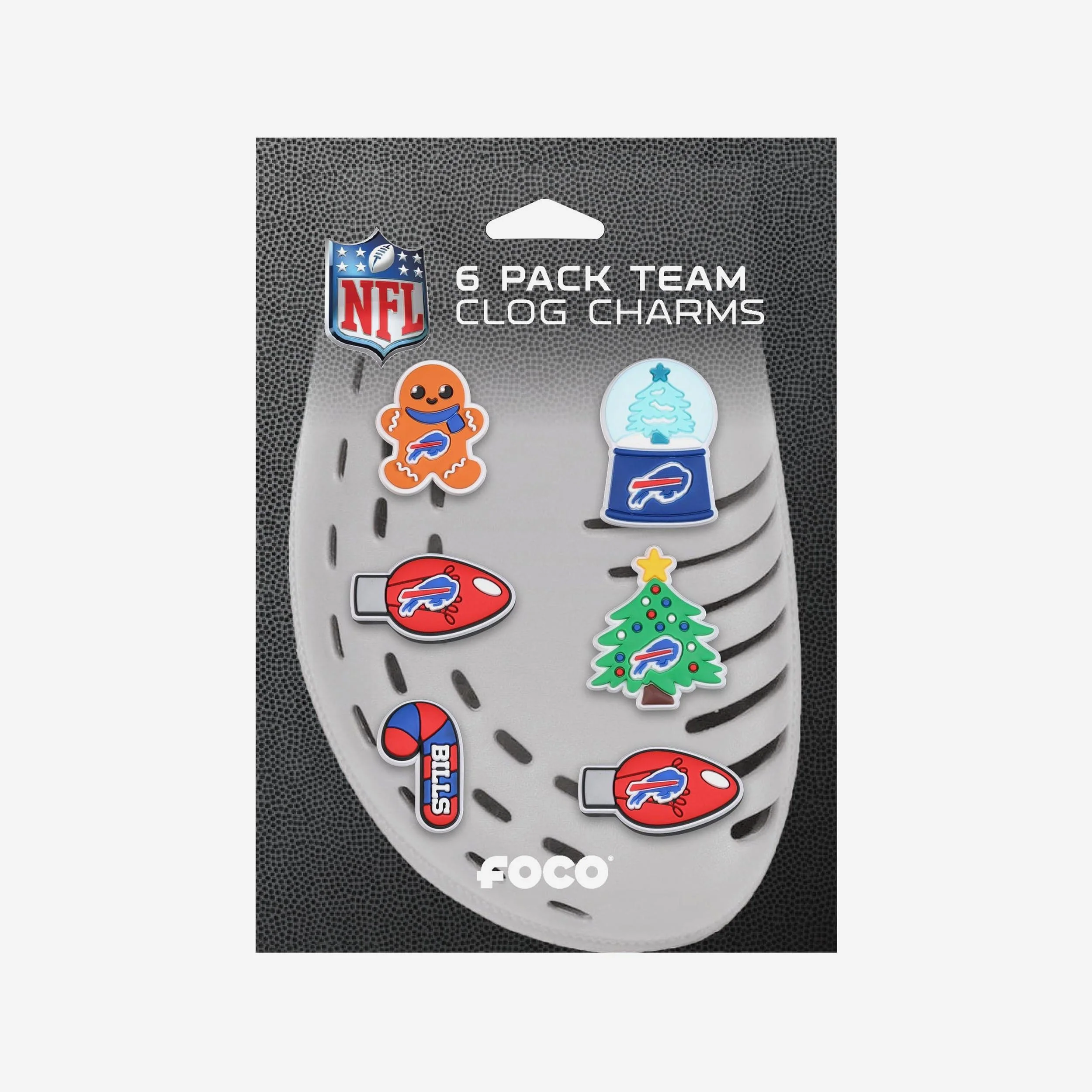 Buffalo Bills 6 Pack Holiday Team Clog Charms 5 Buffalo Bills 6 Pack Holiday Team Clog Charms