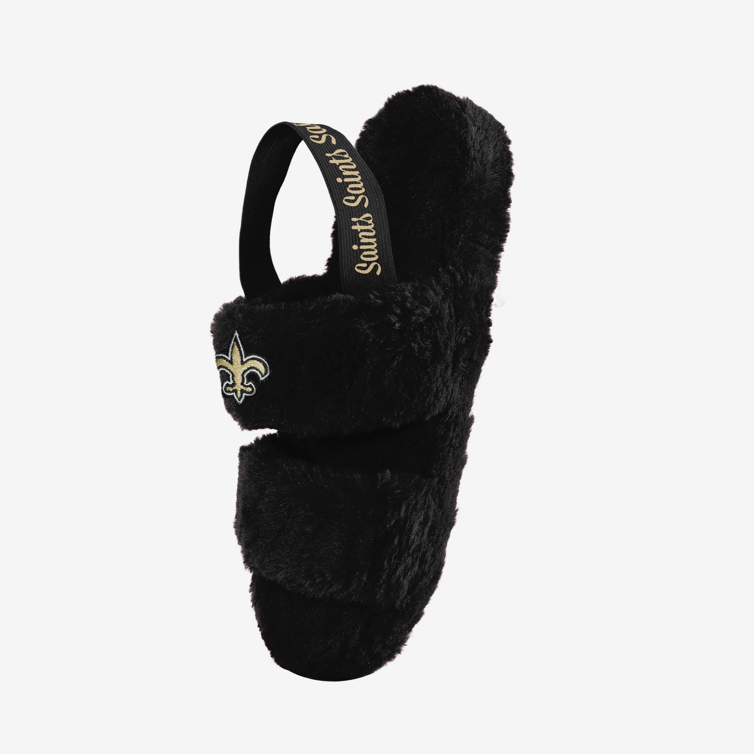 New Orleans Saints Womens Heel Strap Wordmark Fur Slide 2 New Orleans Saints Womens Heel Strap Wordmark Fur Slide
