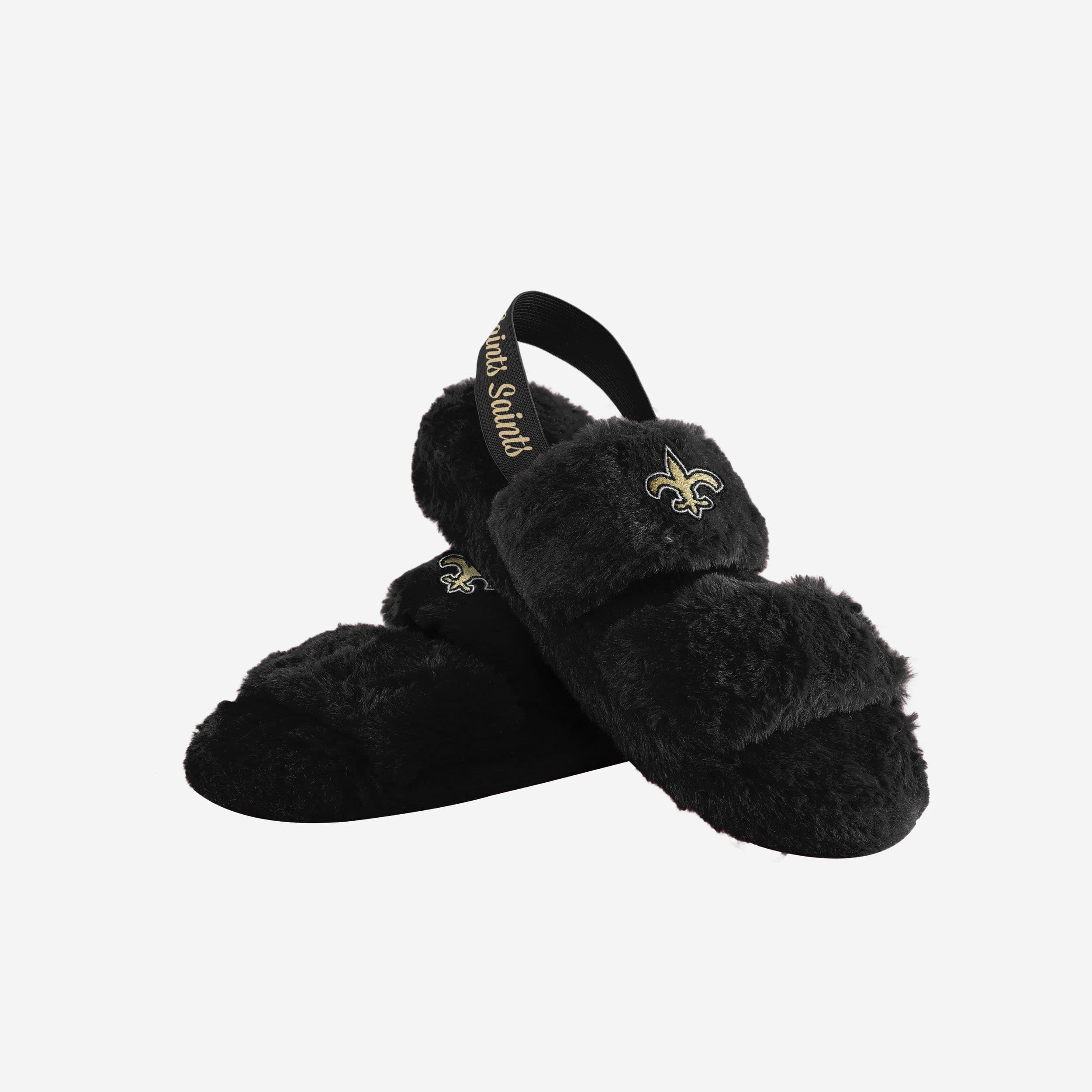 New Orleans Saints Womens Heel Strap Wordmark Fur Slide 3 New Orleans Saints Womens Heel Strap Wordmark Fur Slide