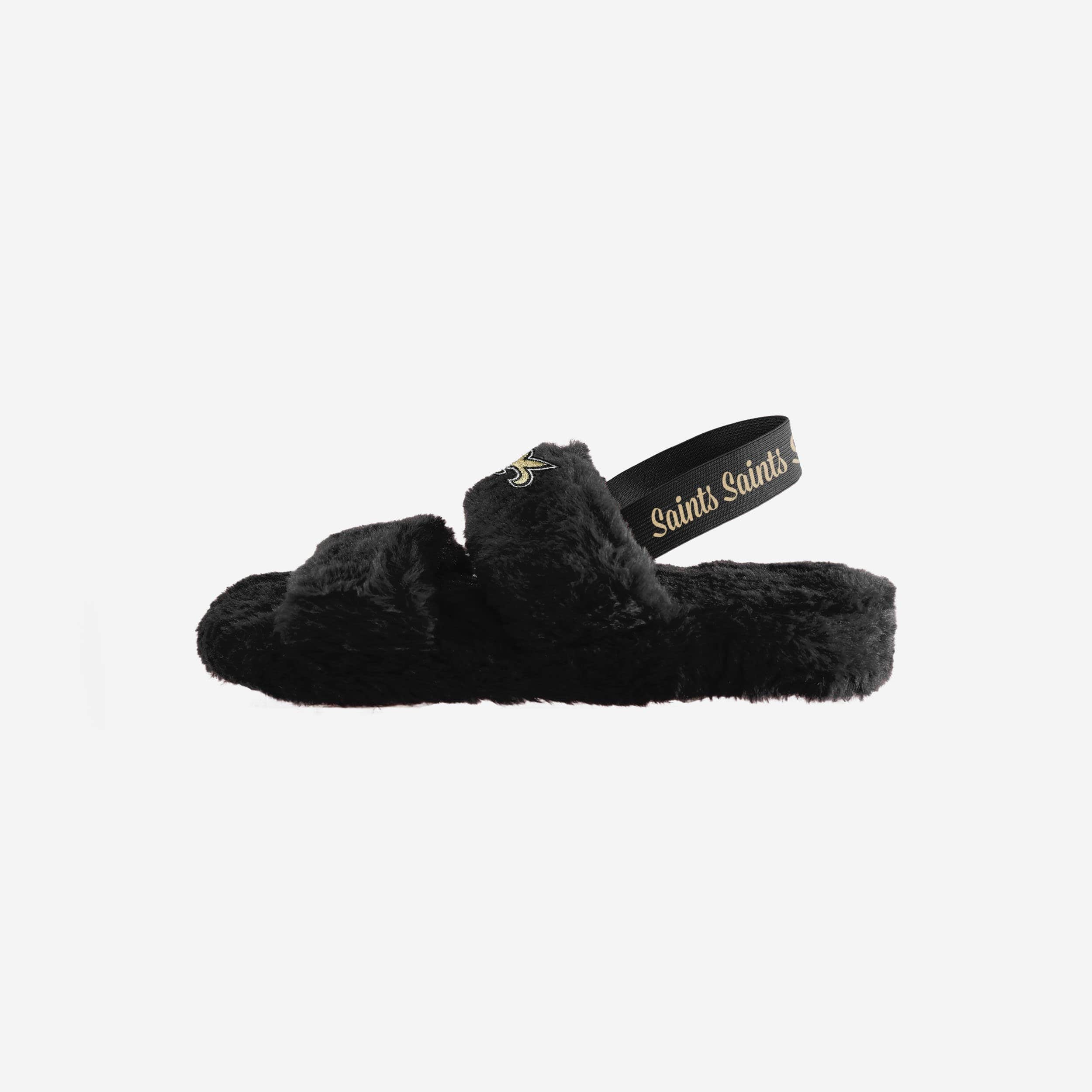 New Orleans Saints Womens Heel Strap Wordmark Fur Slide 4 New Orleans Saints Womens Heel Strap Wordmark Fur Slide