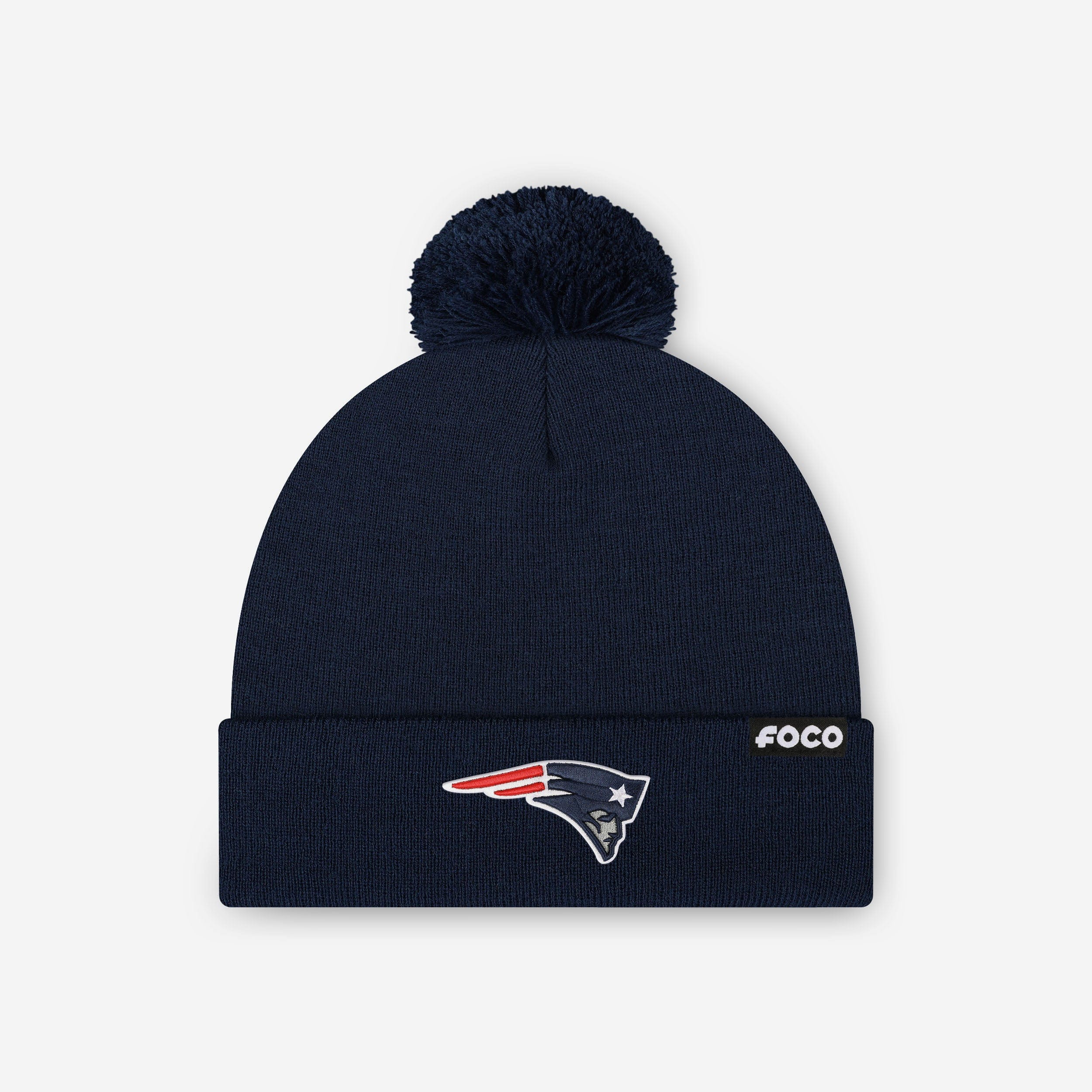 New England Patriots Basic Primary Logo Pom Beanie