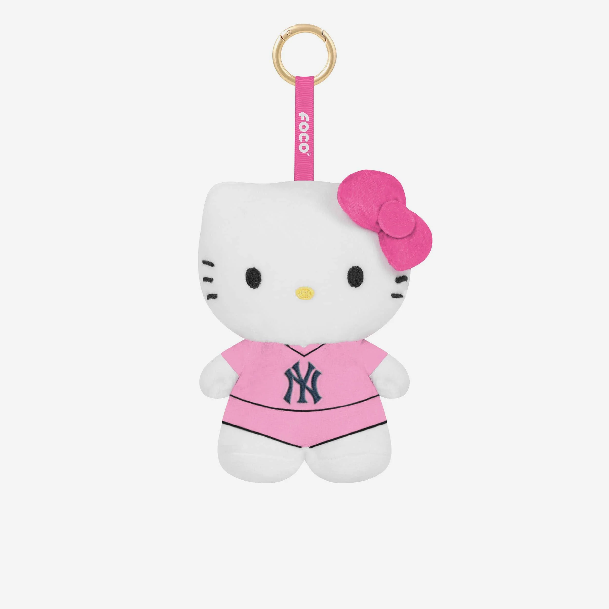 New York Yankees Plush Hello Kitty® Pink Bag Charm Keychain