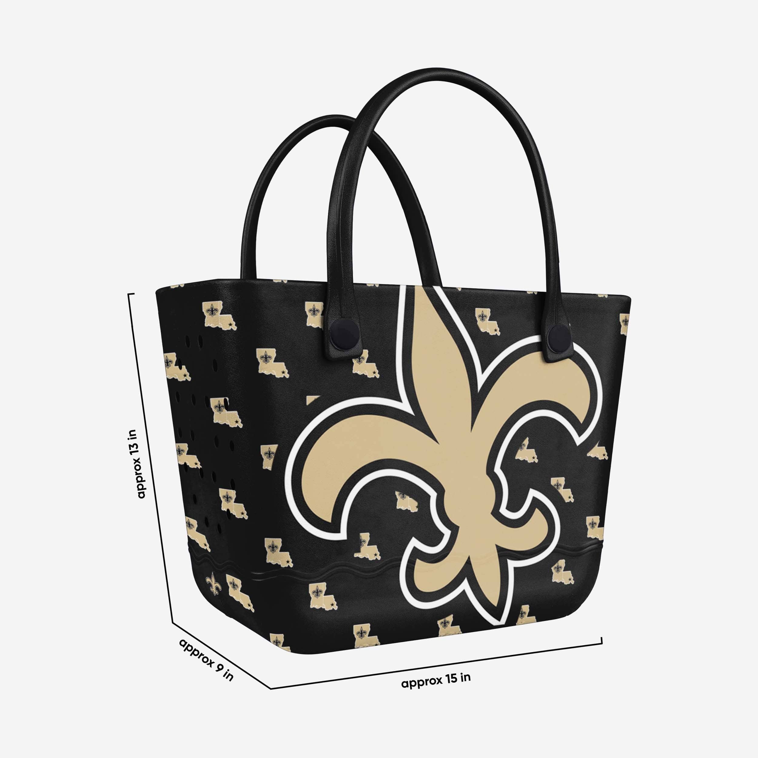 New Orleans Saints Big Logo Mini Print Tailgate Tote Bag 3 New Orleans Saints Big Logo Mini Print Tailgate Tote Bag