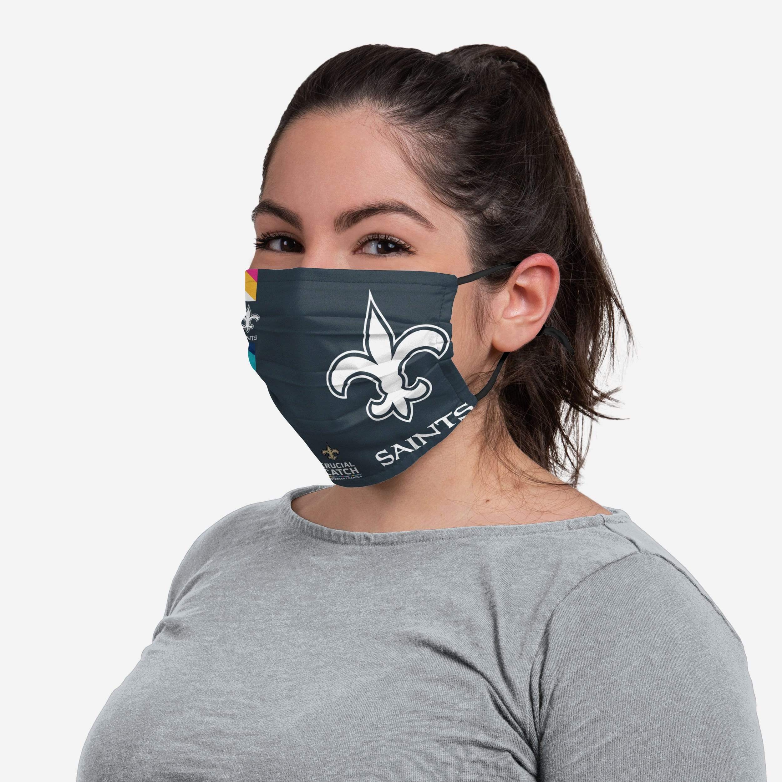 New Orleans Saints Crucial Catch Adjustable Face Cover 3 New Orleans Saints Crucial Catch Adjustable Face Cover