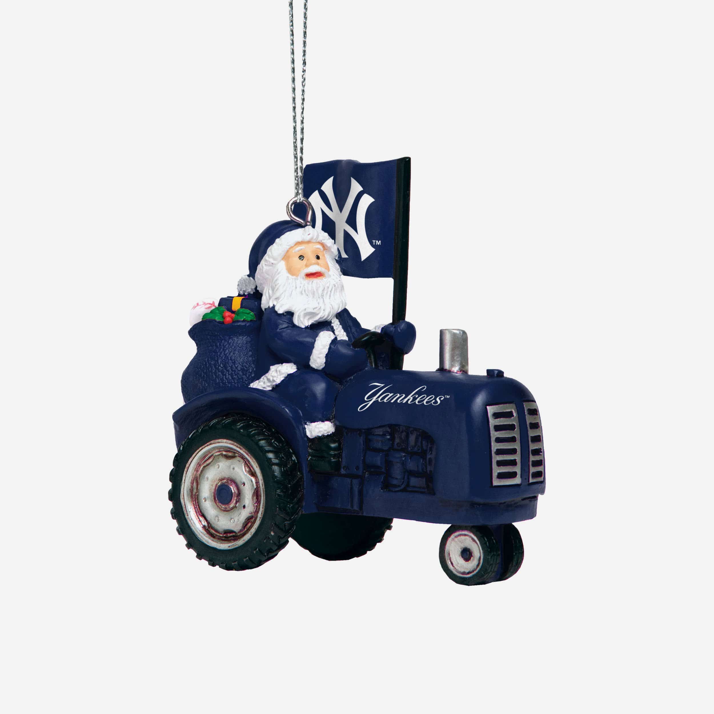 New York Yankees Santa Riding Tractor Ornament