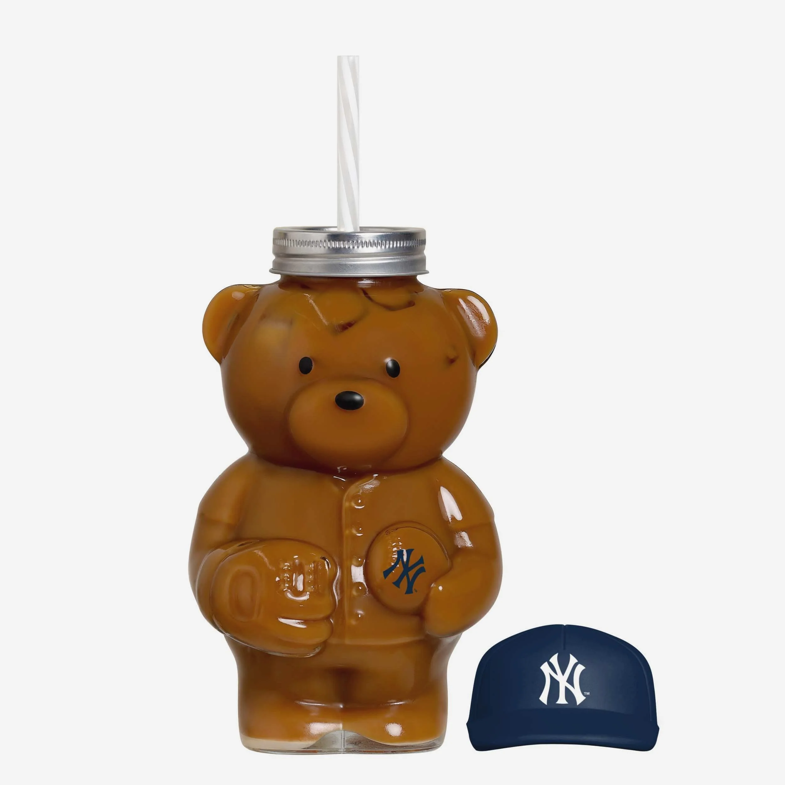 New York Yankees Glass Bear Tumbler 3 New York Yankees Glass Bear Tumbler