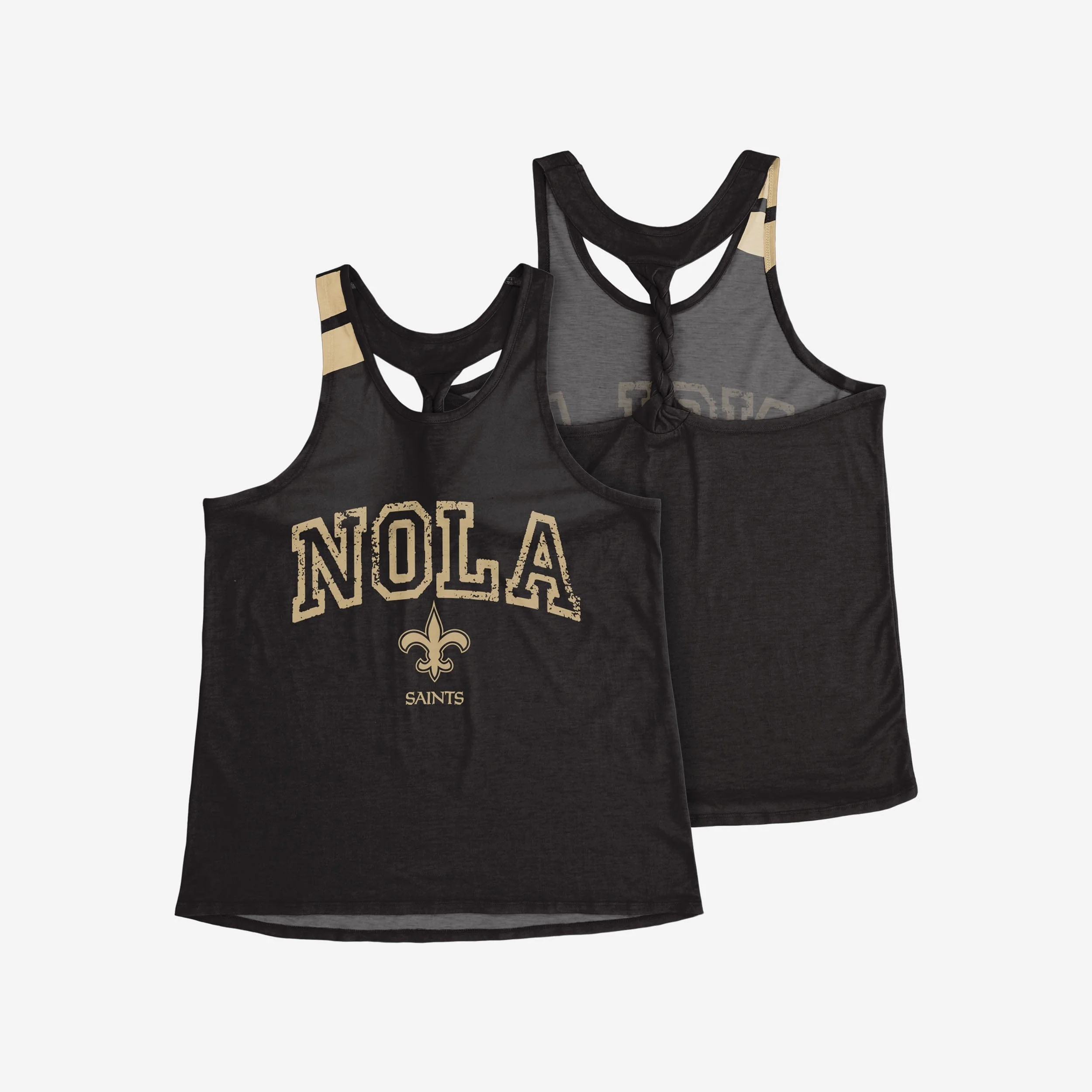 New Orleans Saints Womens Team Twist Sleeveless Top 3 New Orleans Saints Womens Team Twist Sleeveless Top