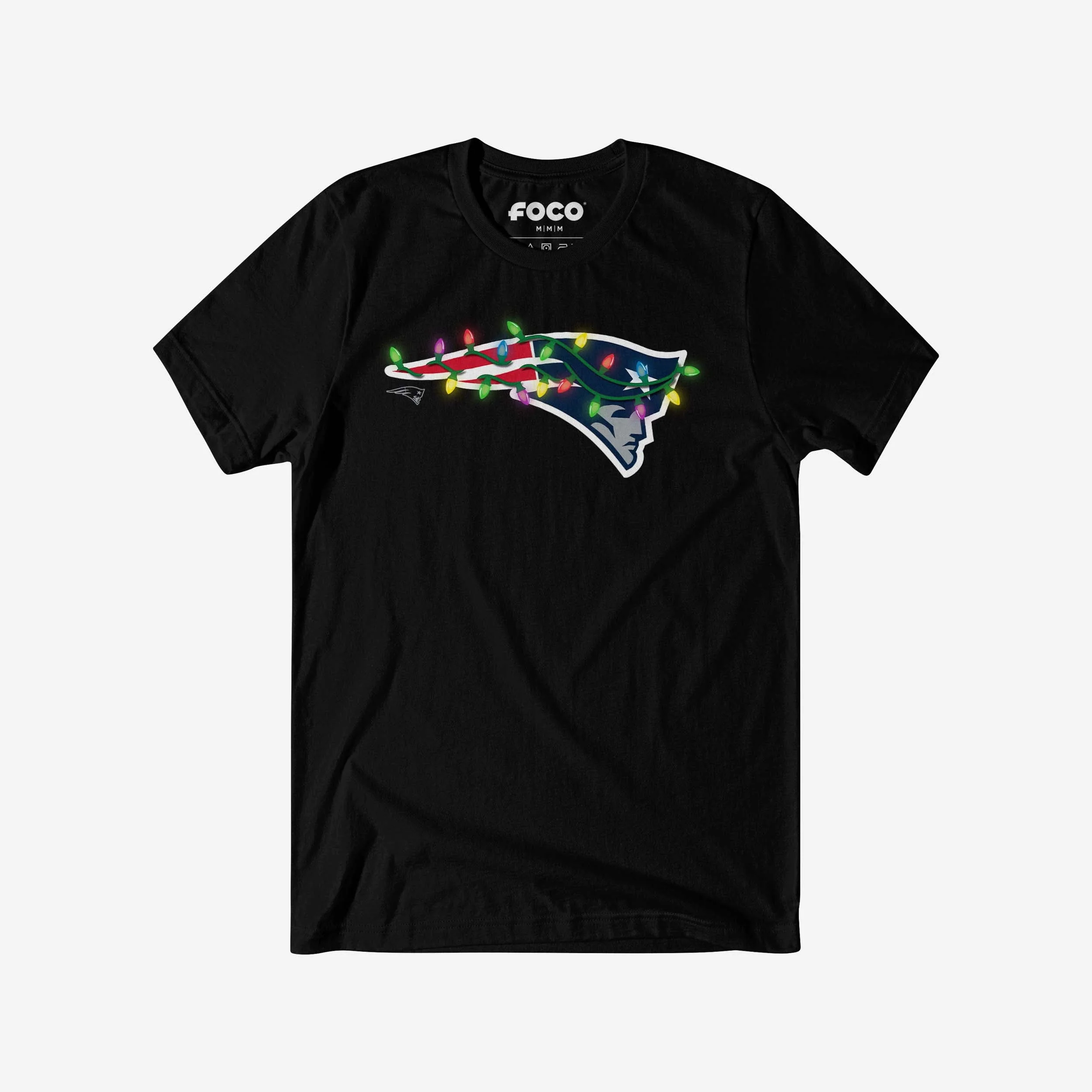 New England Patriots Primary Logo Holiday Lights T-Shirt