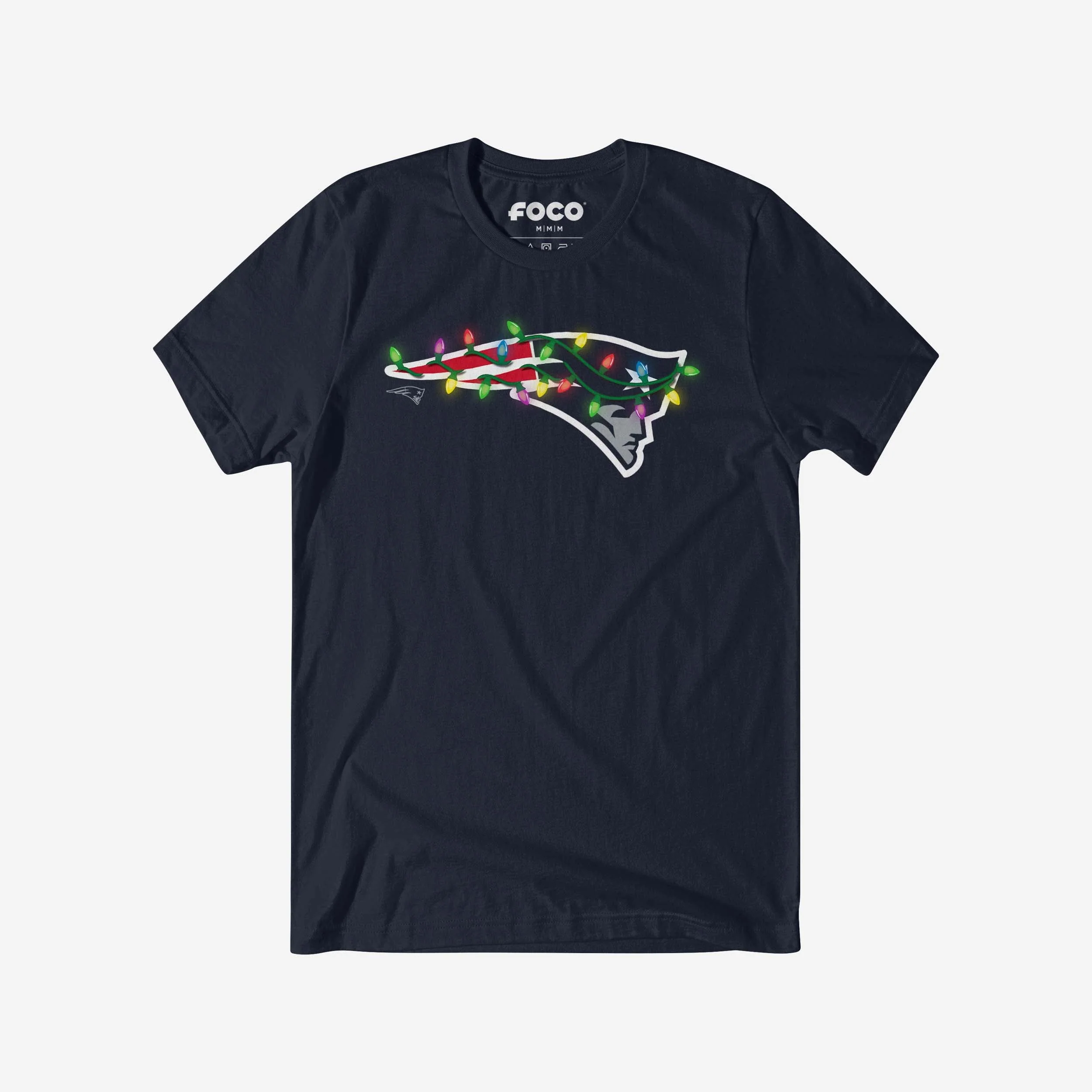 New England Patriots Primary Logo Holiday Lights T-Shirt 5 New England Patriots Primary Logo Holiday Lights T-Shirt