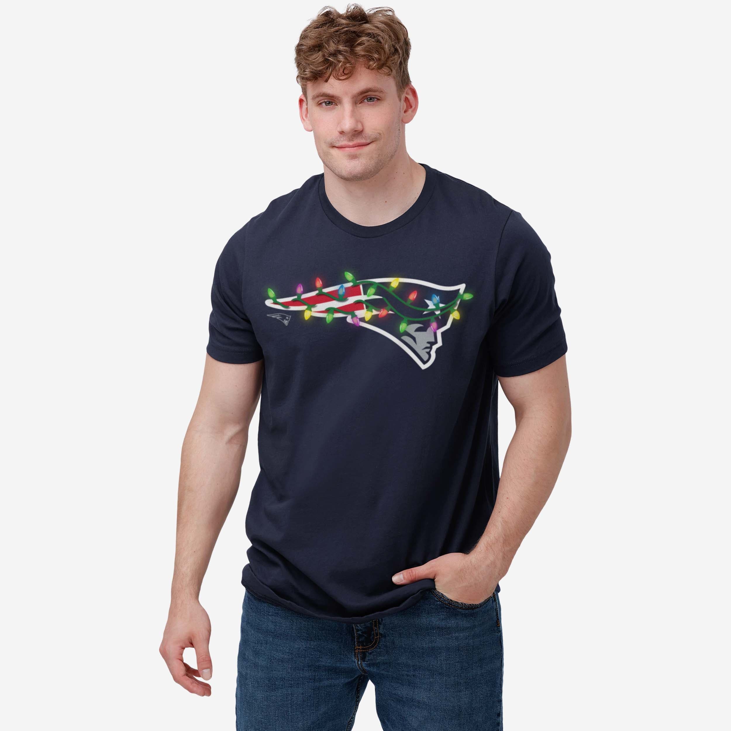 New England Patriots Primary Logo Holiday Lights T-Shirt 6 New England Patriots Primary Logo Holiday Lights T-Shirt
