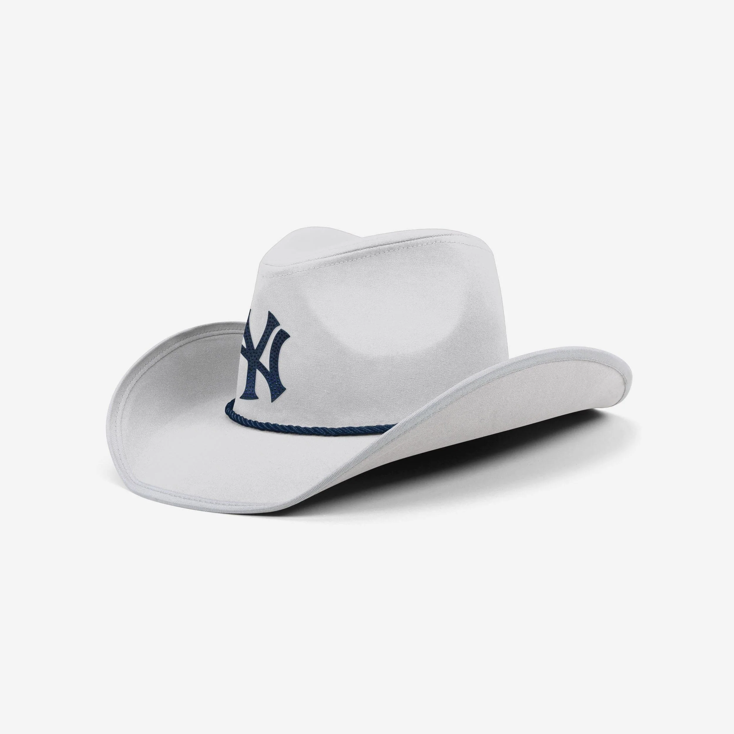 New York Yankees White Rhinestone Logo Cowboy Hat