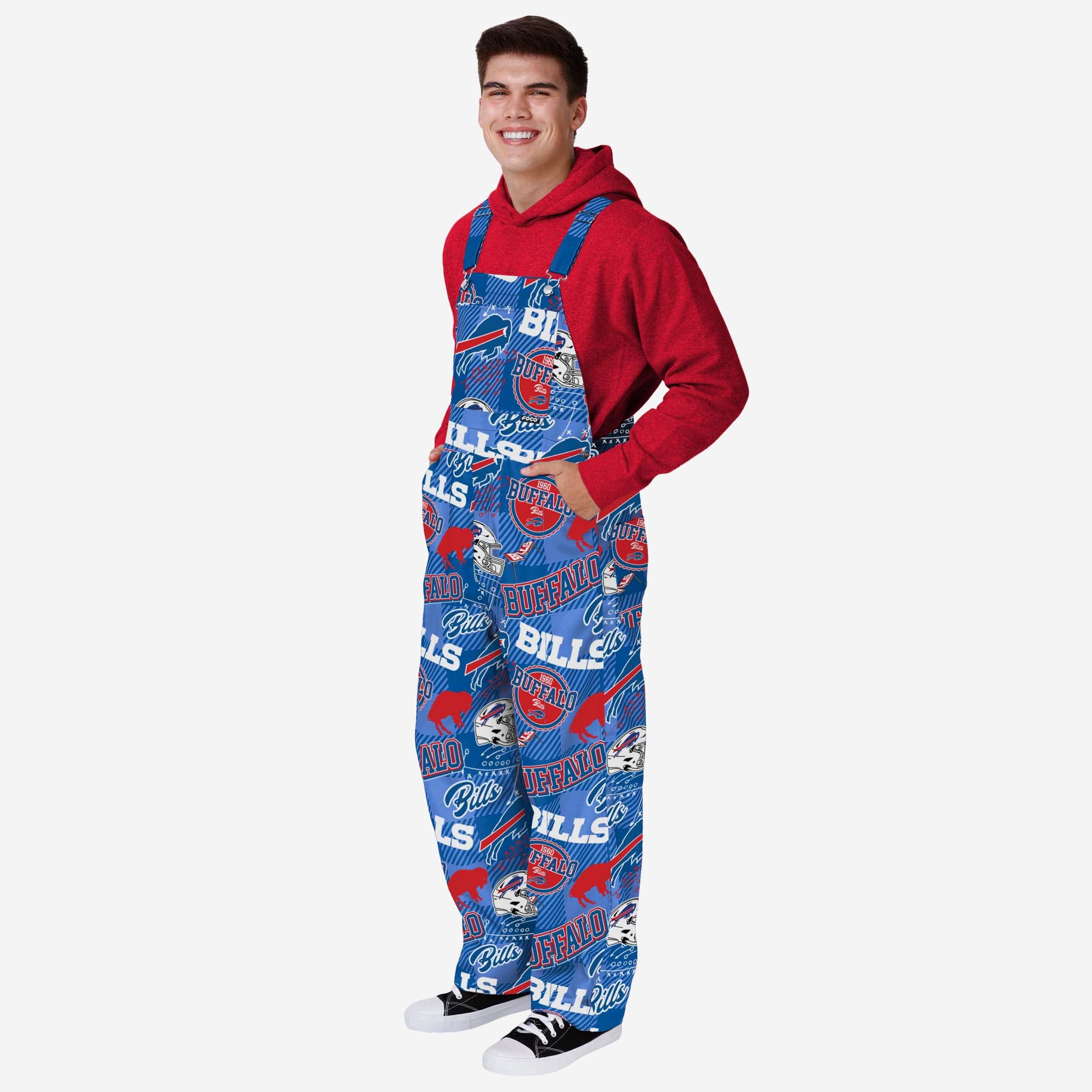 Buffalo Bills Mens Historic Print Bib Overalls 1 Buffalo Bills Mens Historic Print Bib Overalls