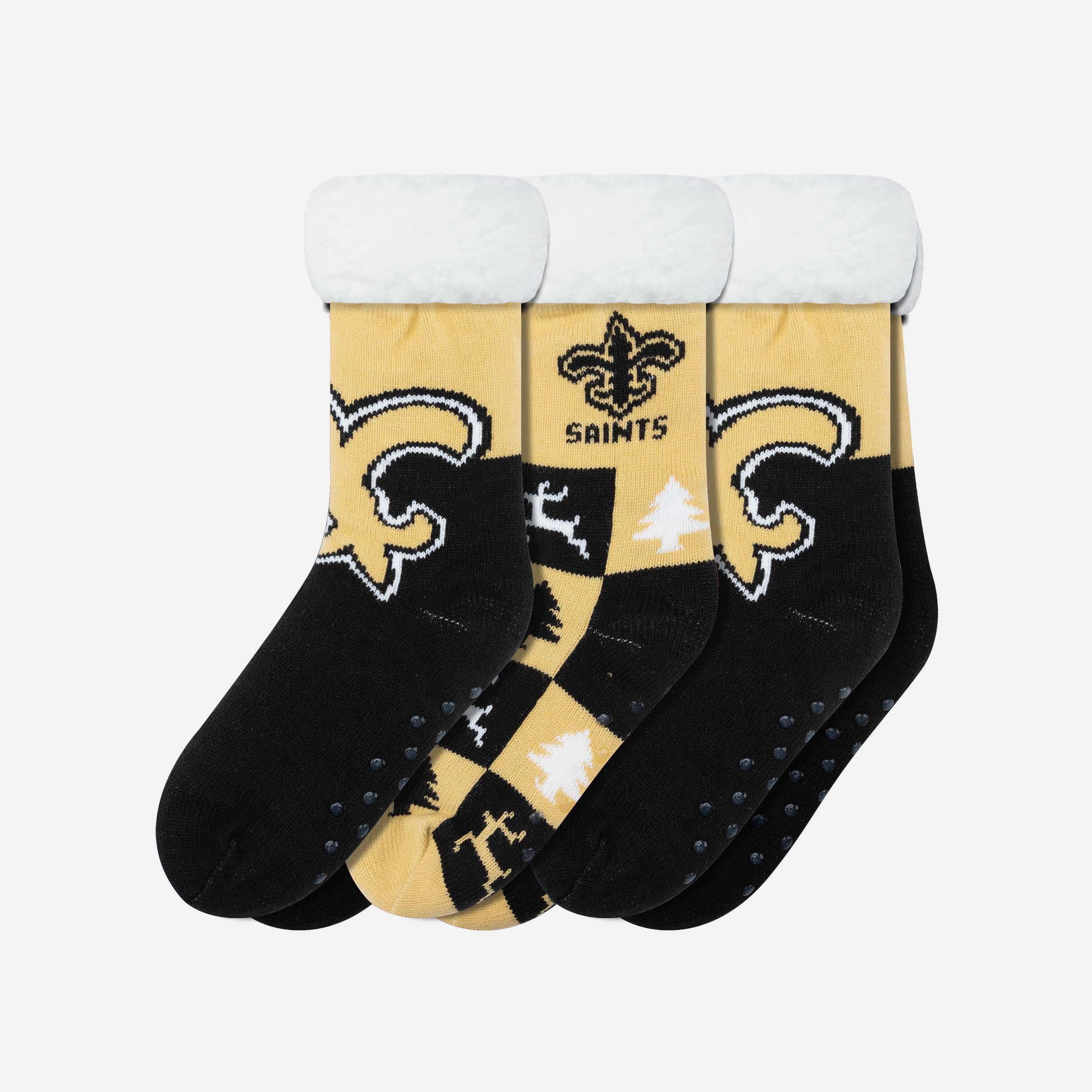 New Orleans Saints Womens Fan Footy 3 Pack Slipper Socks 1 New Orleans Saints Womens Fan Footy 3 Pack Slipper Socks