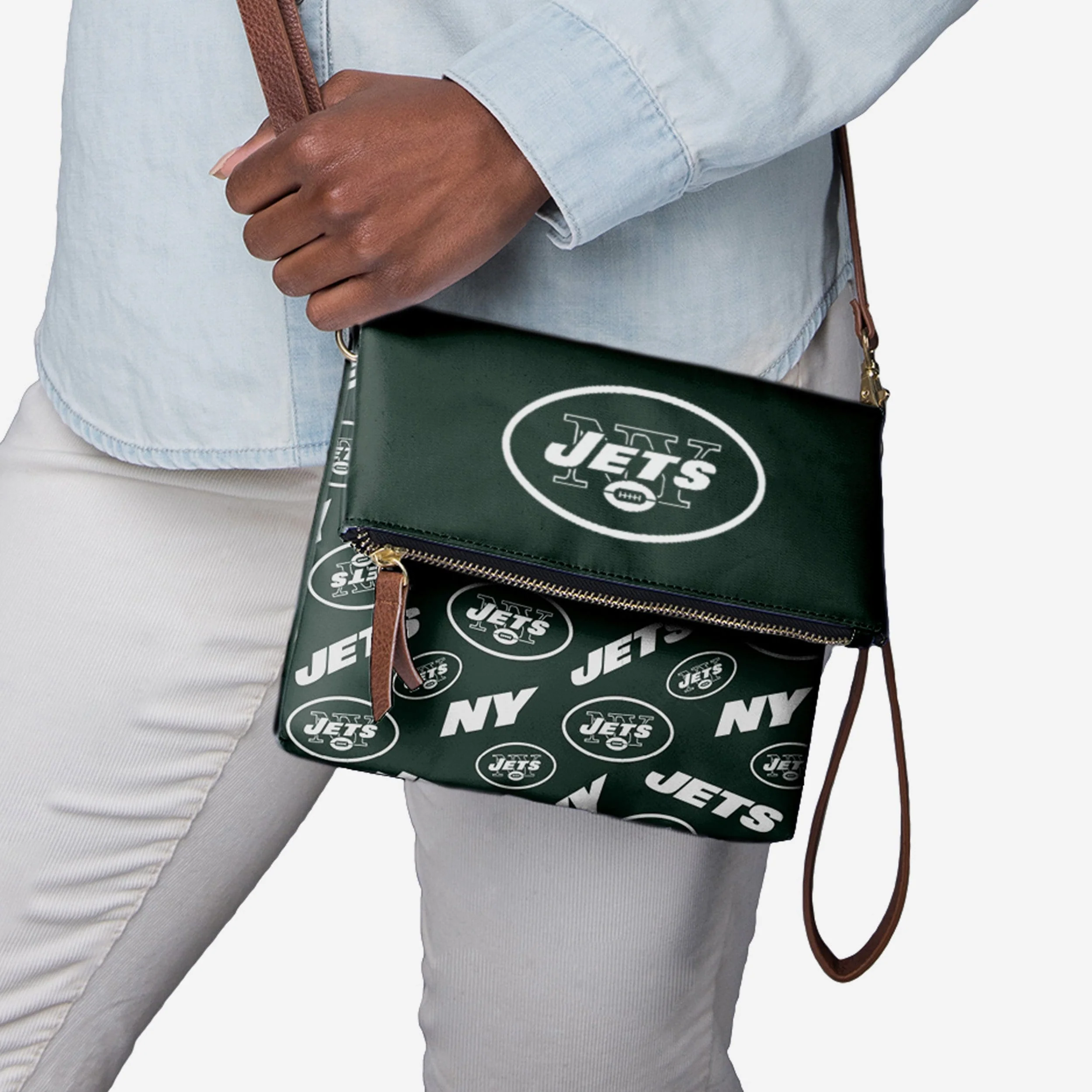New York Jets Printed Collection Foldover Tote Bag 2 New York Jets Printed Collection Foldover Tote Bag
