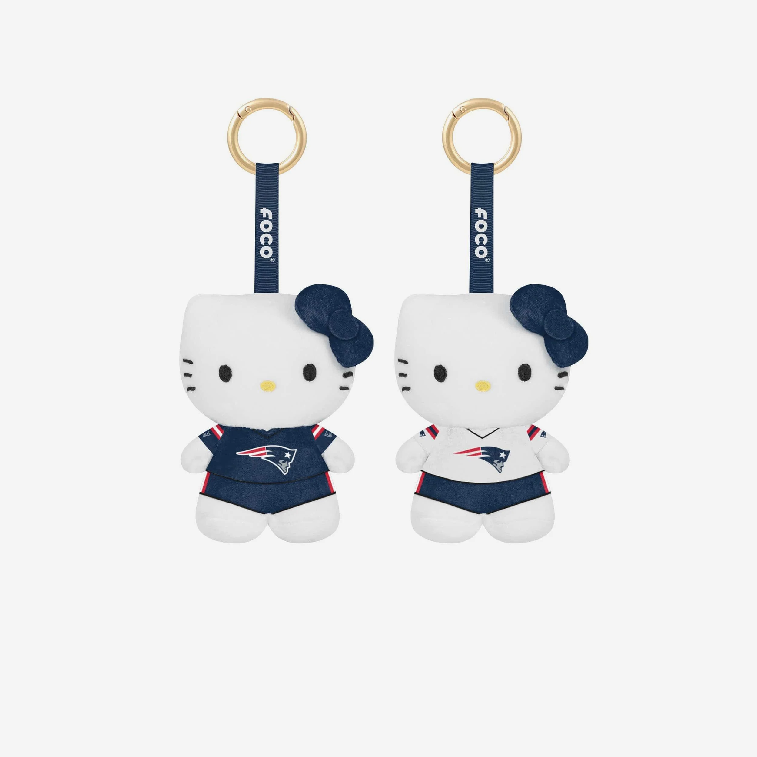 New England Patriots 2 Pack Mini Plush Hello Kitty® Bag Charm Keychain