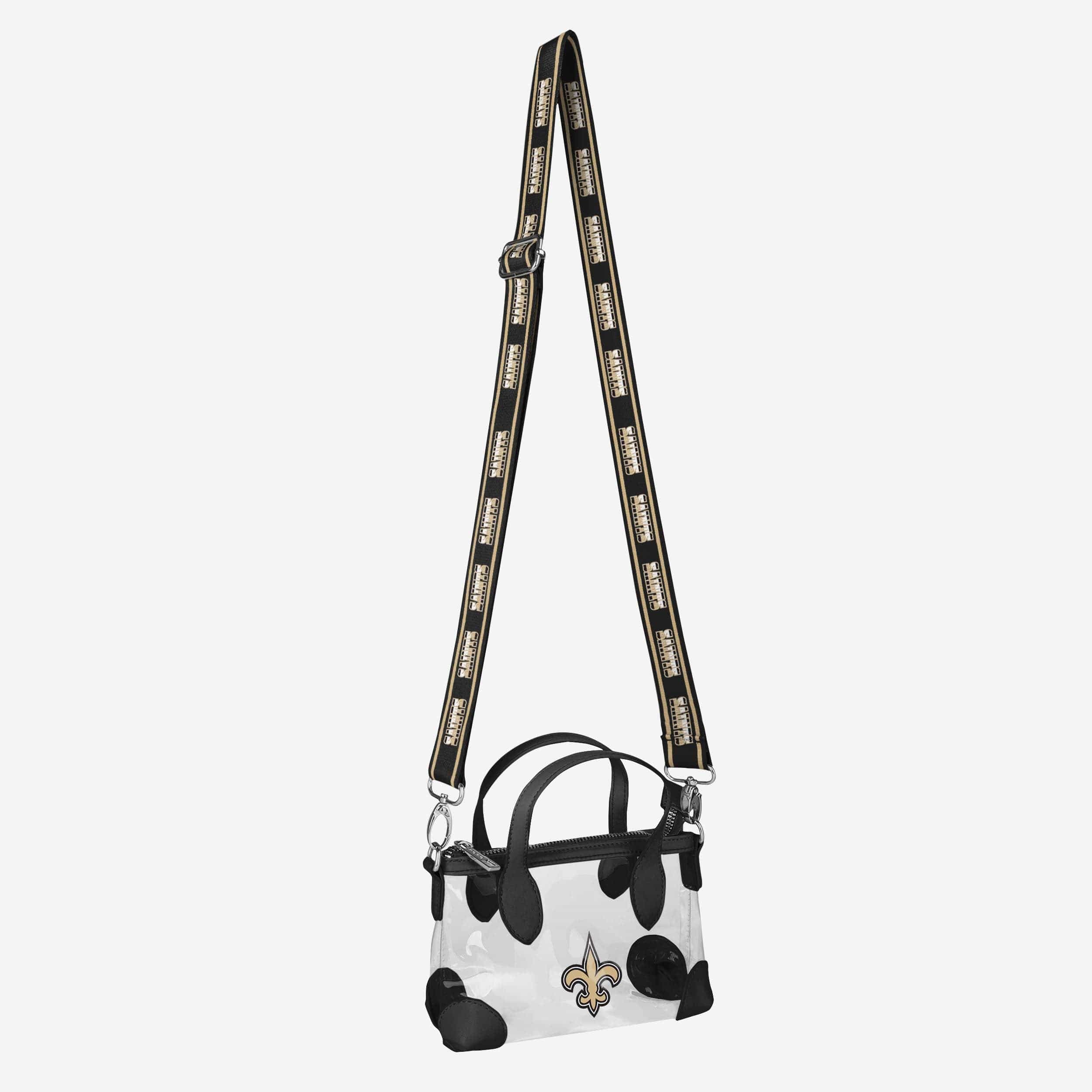 New Orleans Saints Big Logo Clear Crossbody Mini Purse 3 New Orleans Saints Big Logo Clear Crossbody Mini Purse