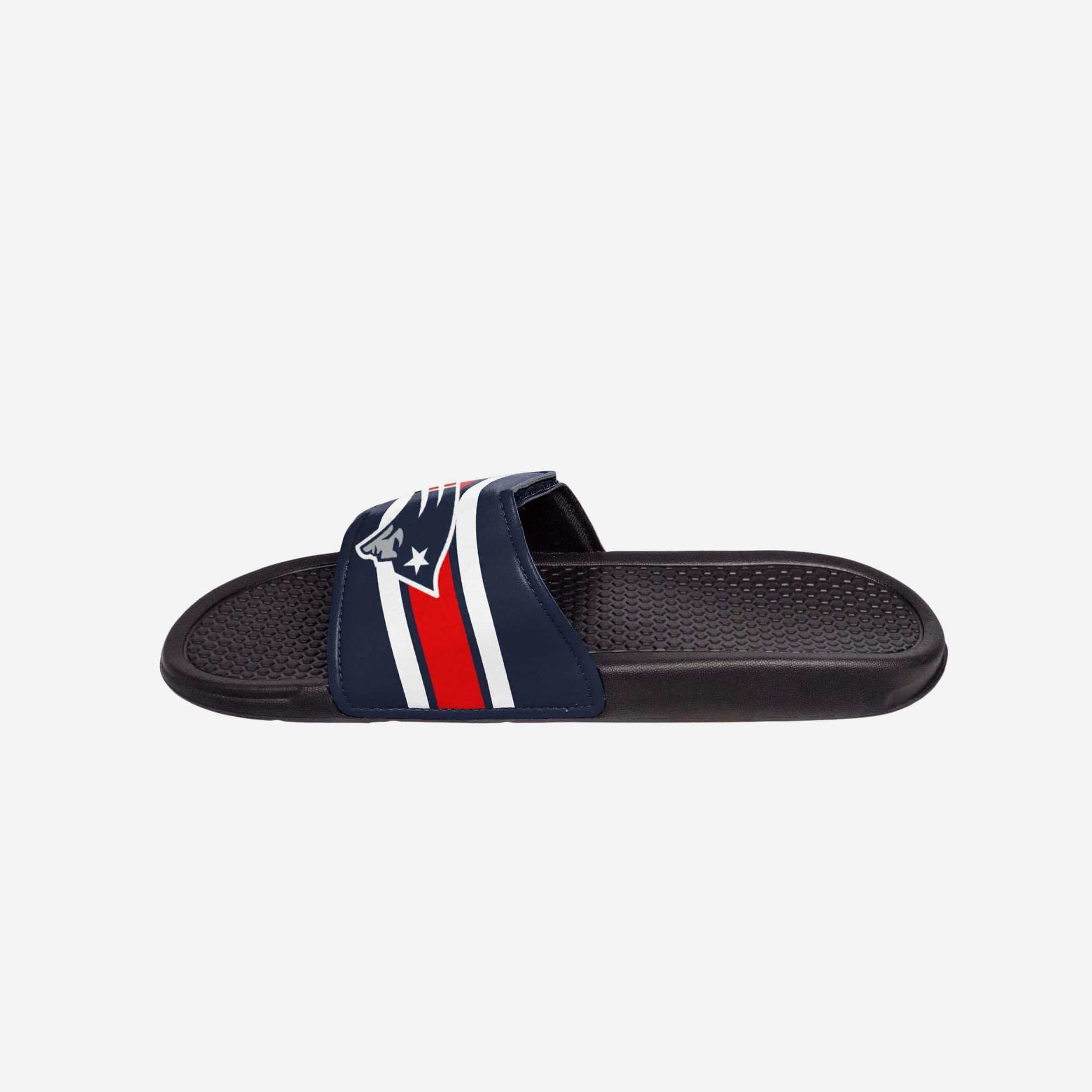 New England Patriots Youth Stripe Legacy Velcro Sport Slide 2 New England Patriots Youth Stripe Legacy Velcro Sport Slide