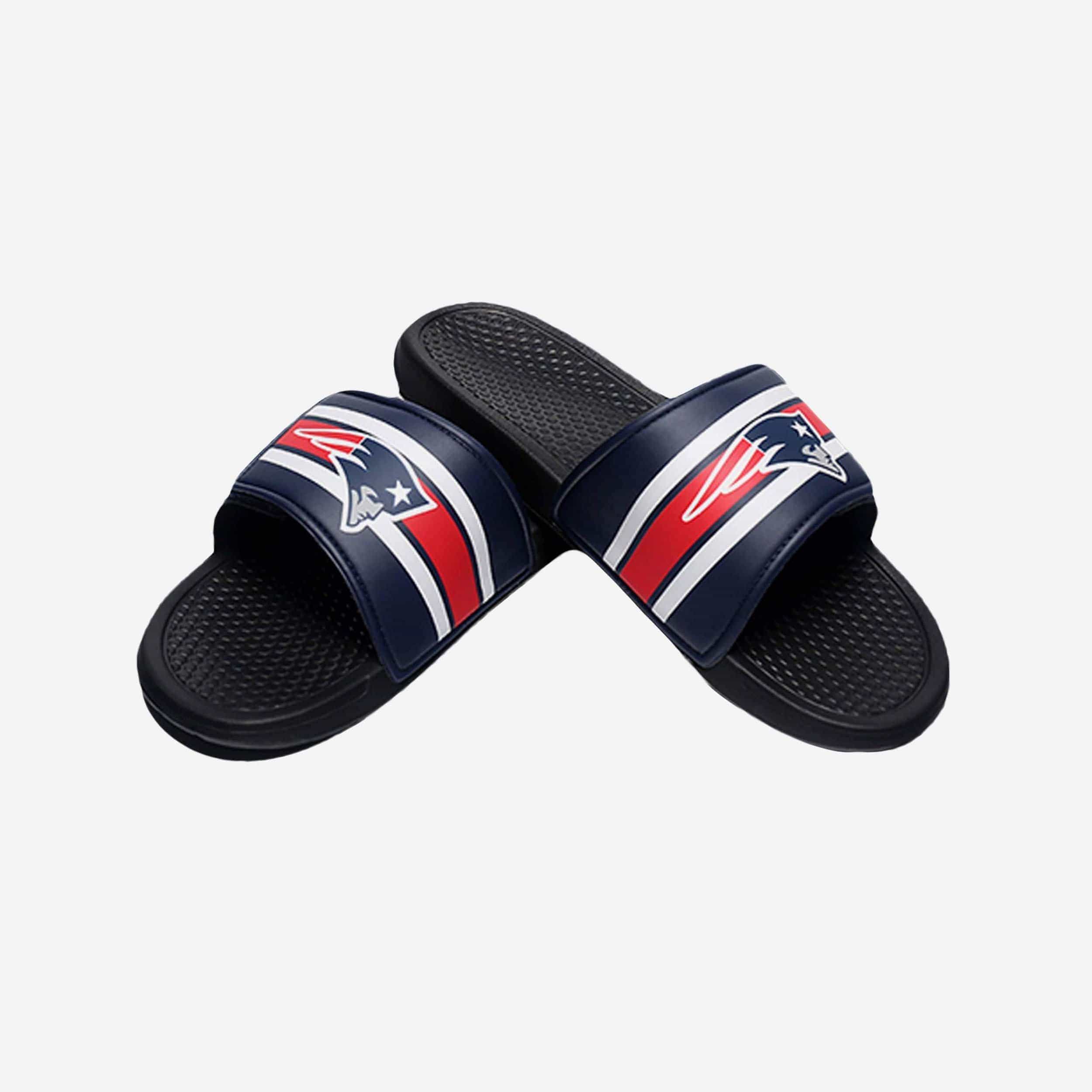 New England Patriots Youth Stripe Legacy Velcro Sport Slide 3 New England Patriots Youth Stripe Legacy Velcro Sport Slide