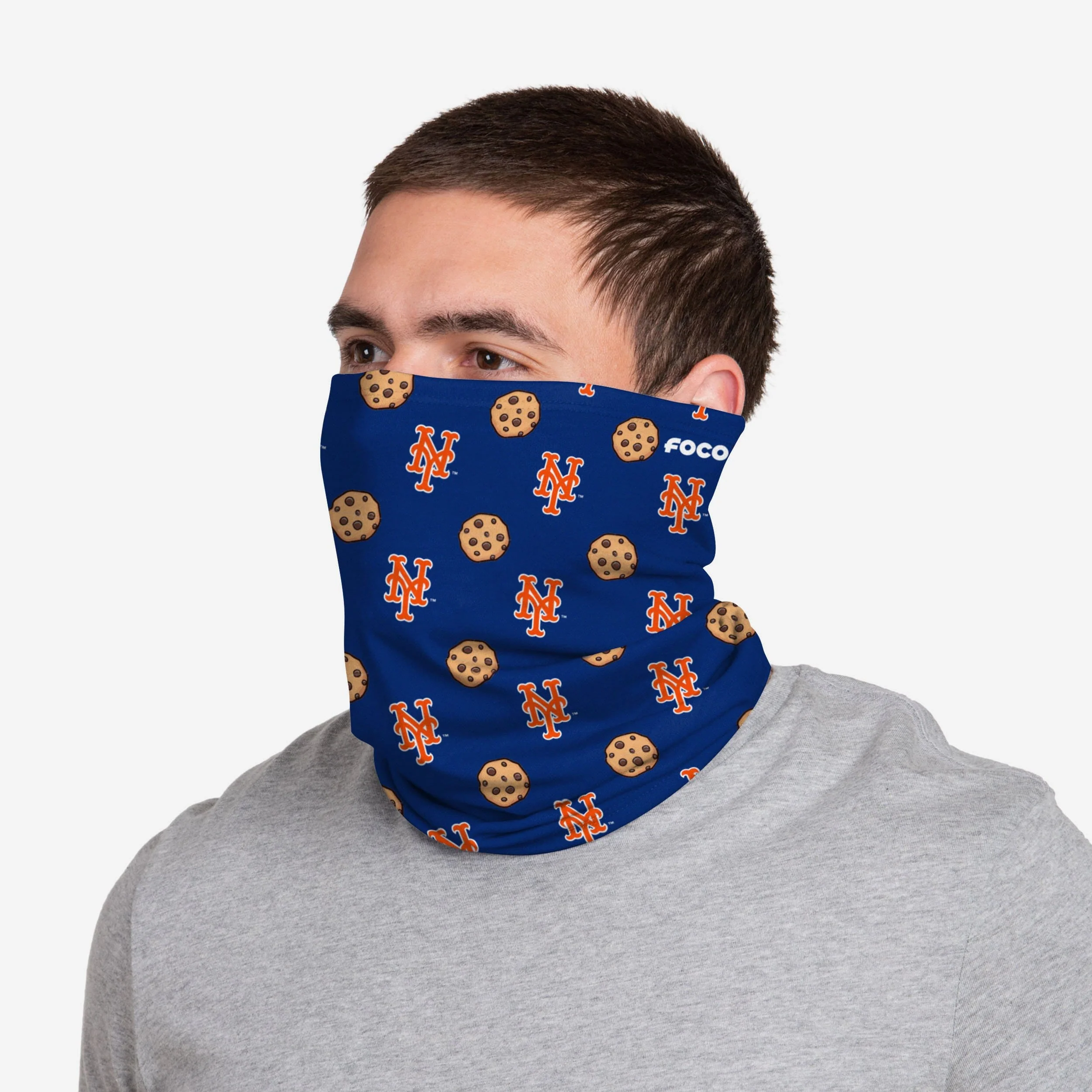 New York Mets Blue Repeat Cookie Stitched Gaiter Scarf 3 New York Mets Blue Repeat Cookie Stitched Gaiter Scarf