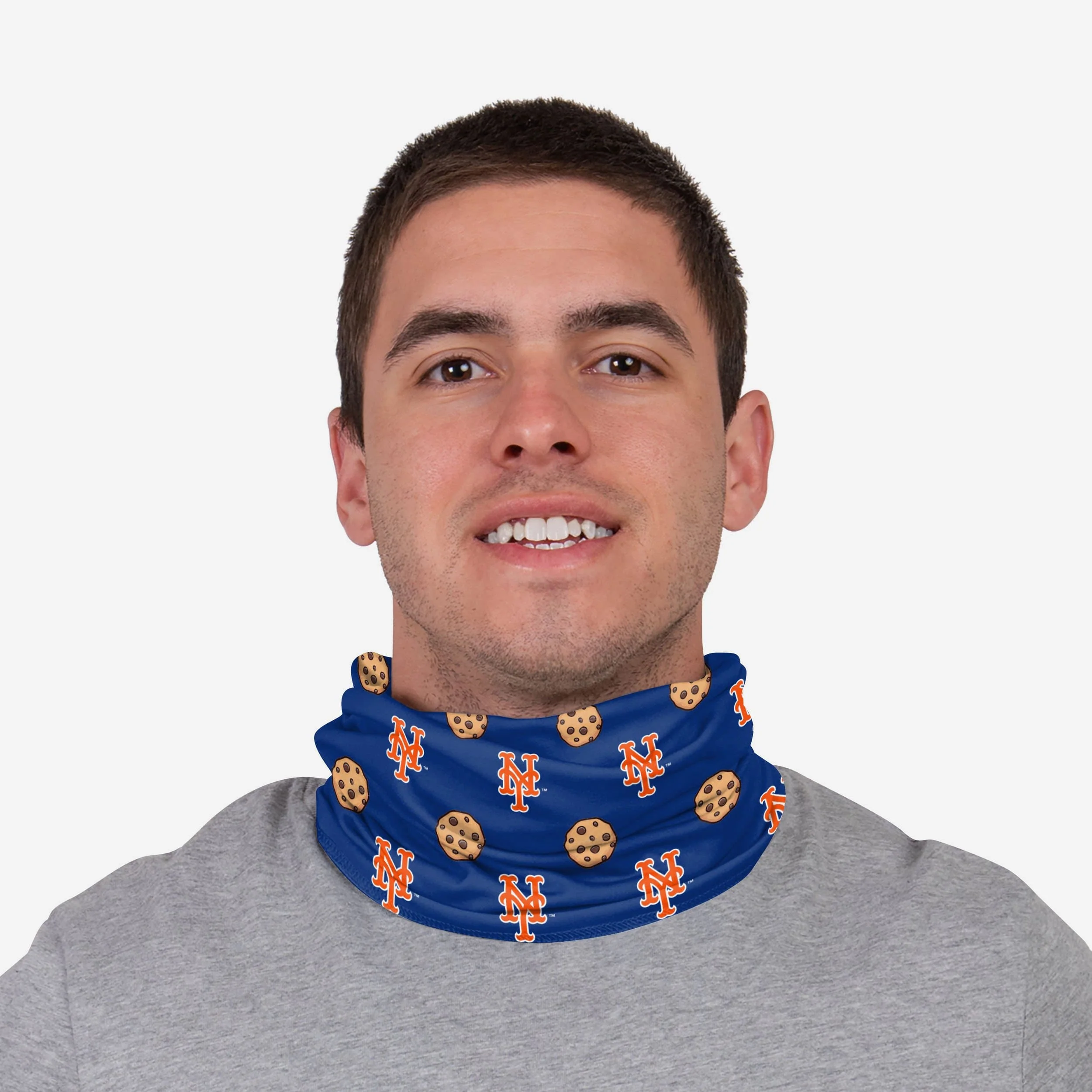 New York Mets Blue Repeat Cookie Stitched Gaiter Scarf 4 New York Mets Blue Repeat Cookie Stitched Gaiter Scarf