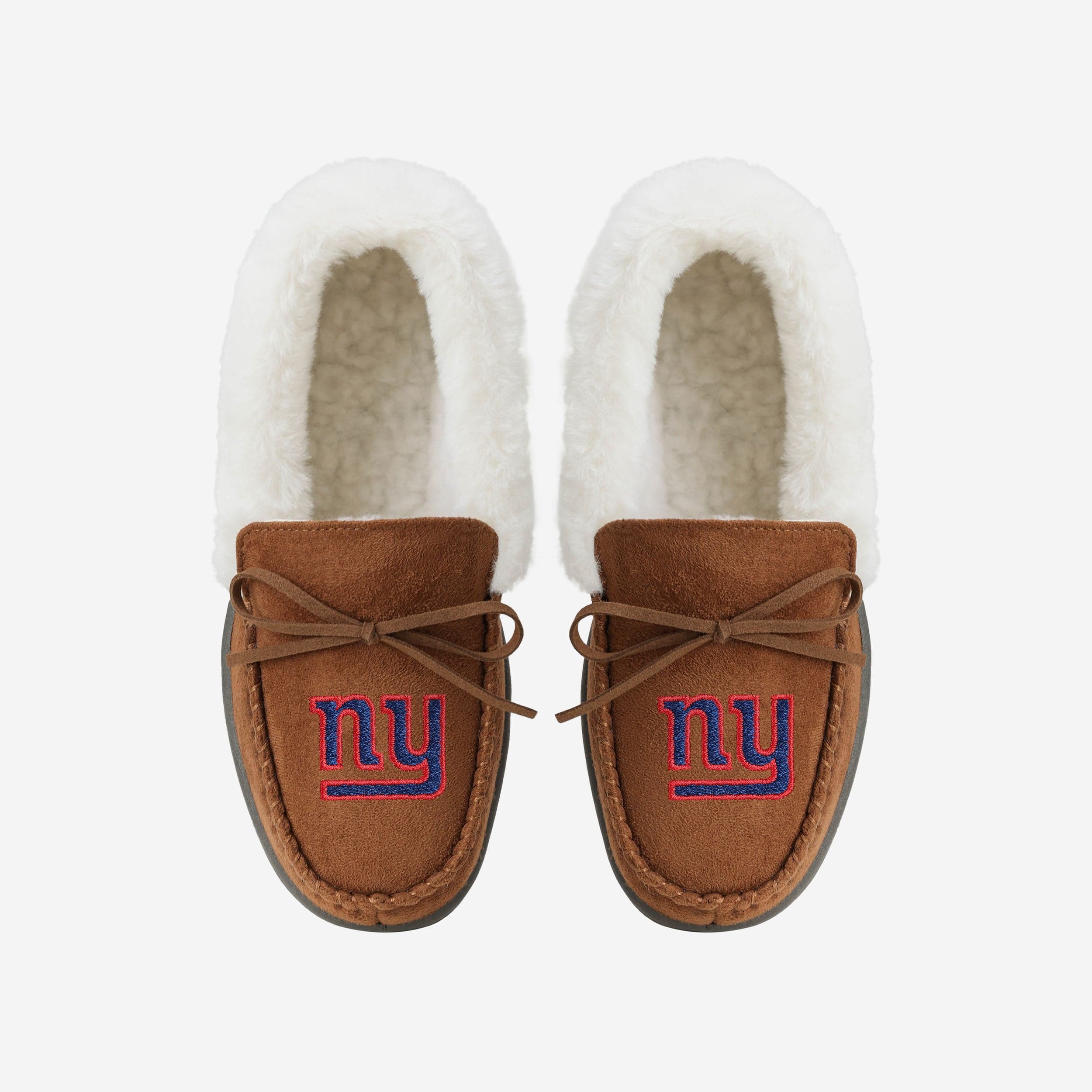 New York Giants Womens Tan Moccasin Slipper 4 New York Giants Womens Tan Moccasin Slipper