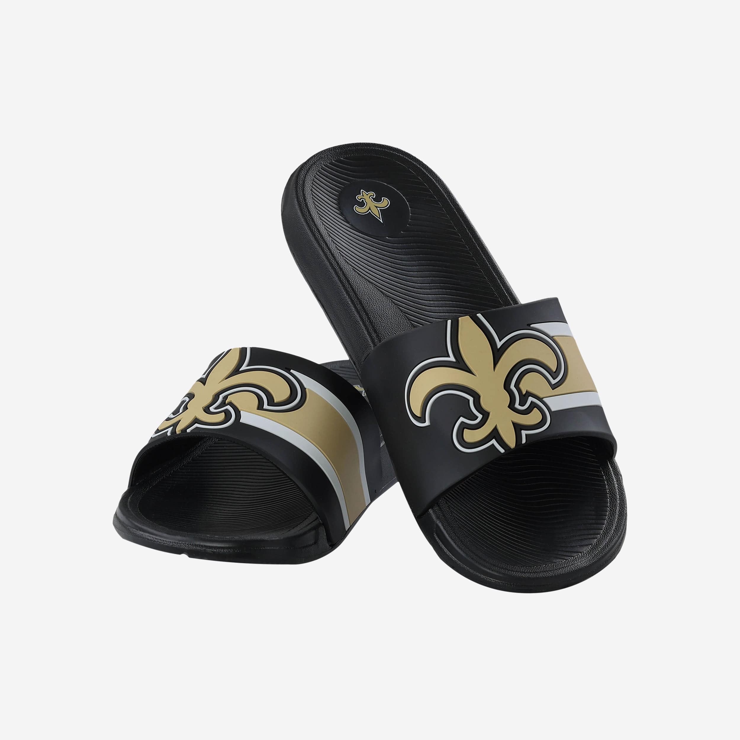 New Orleans Saints Striped Big Logo Raised Slide 3 New Orleans Saints Striped Big Logo Raised Slide