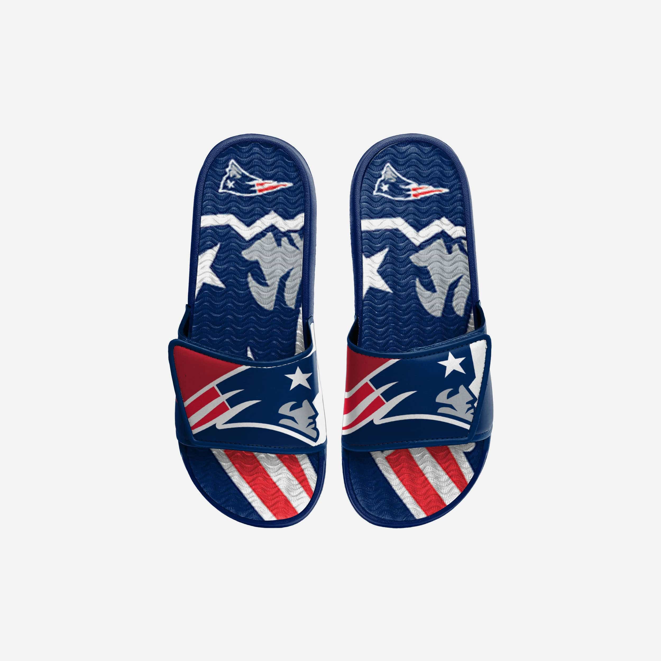 New England Patriots Youth Colorblock Big Logo Gel Slide 1 New England Patriots Youth Colorblock Big Logo Gel Slide