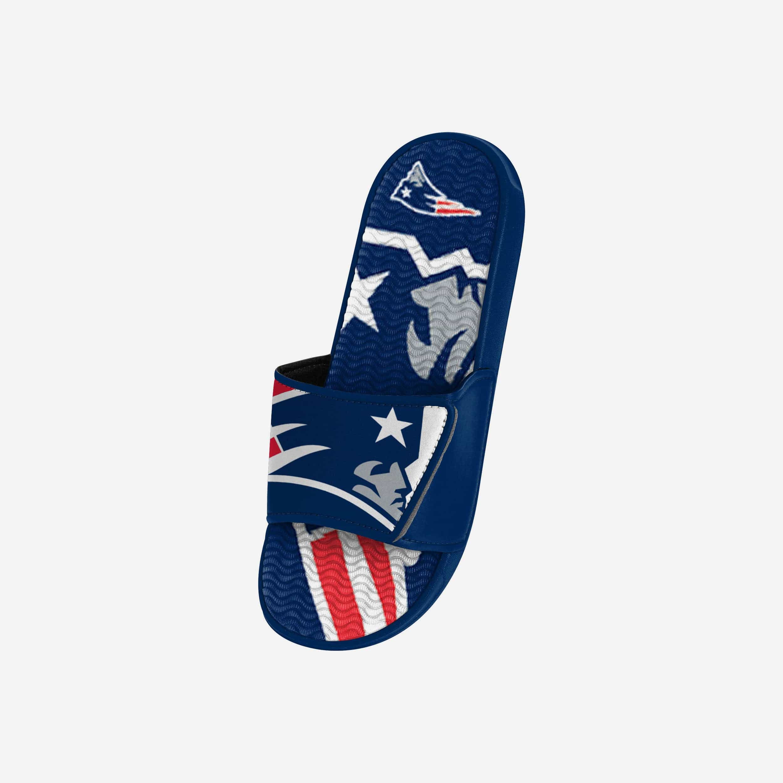 New England Patriots Youth Colorblock Big Logo Gel Slide 2 New England Patriots Youth Colorblock Big Logo Gel Slide