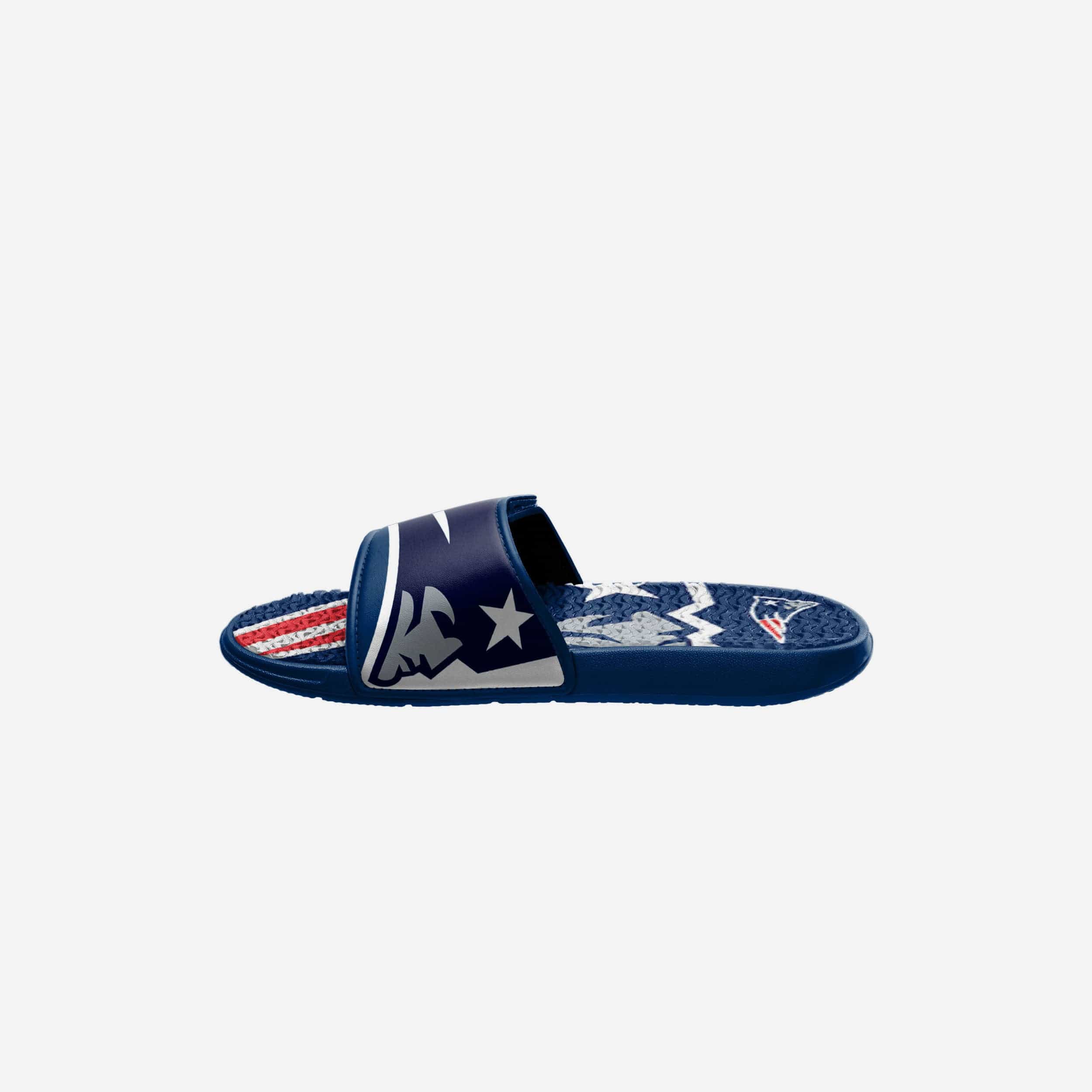 New England Patriots Youth Colorblock Big Logo Gel Slide 4 New England Patriots Youth Colorblock Big Logo Gel Slide