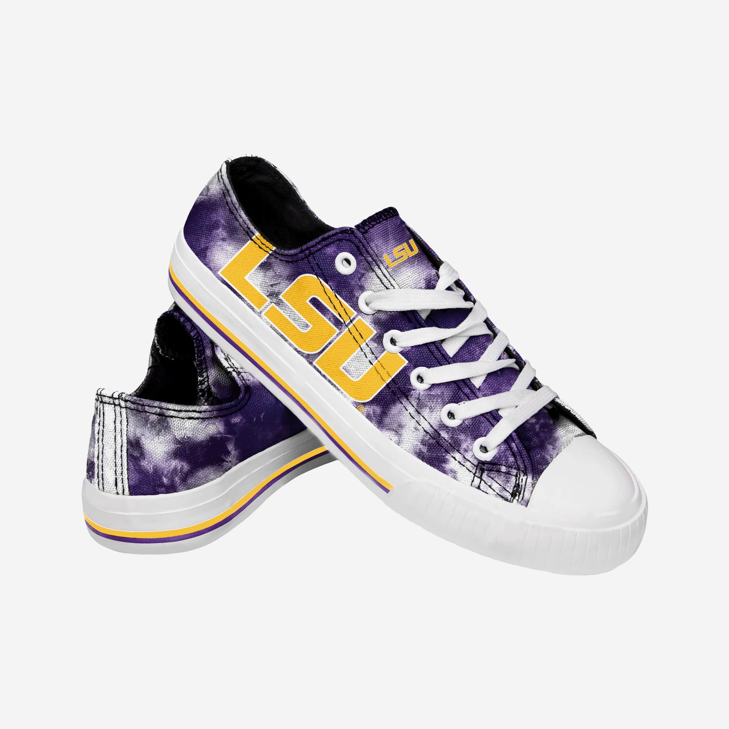 LSU Tigers Womens Low Top Tie-Dye Canvas Shoe 2 LSU Tigers Womens Low Top Tie-Dye Canvas Shoe