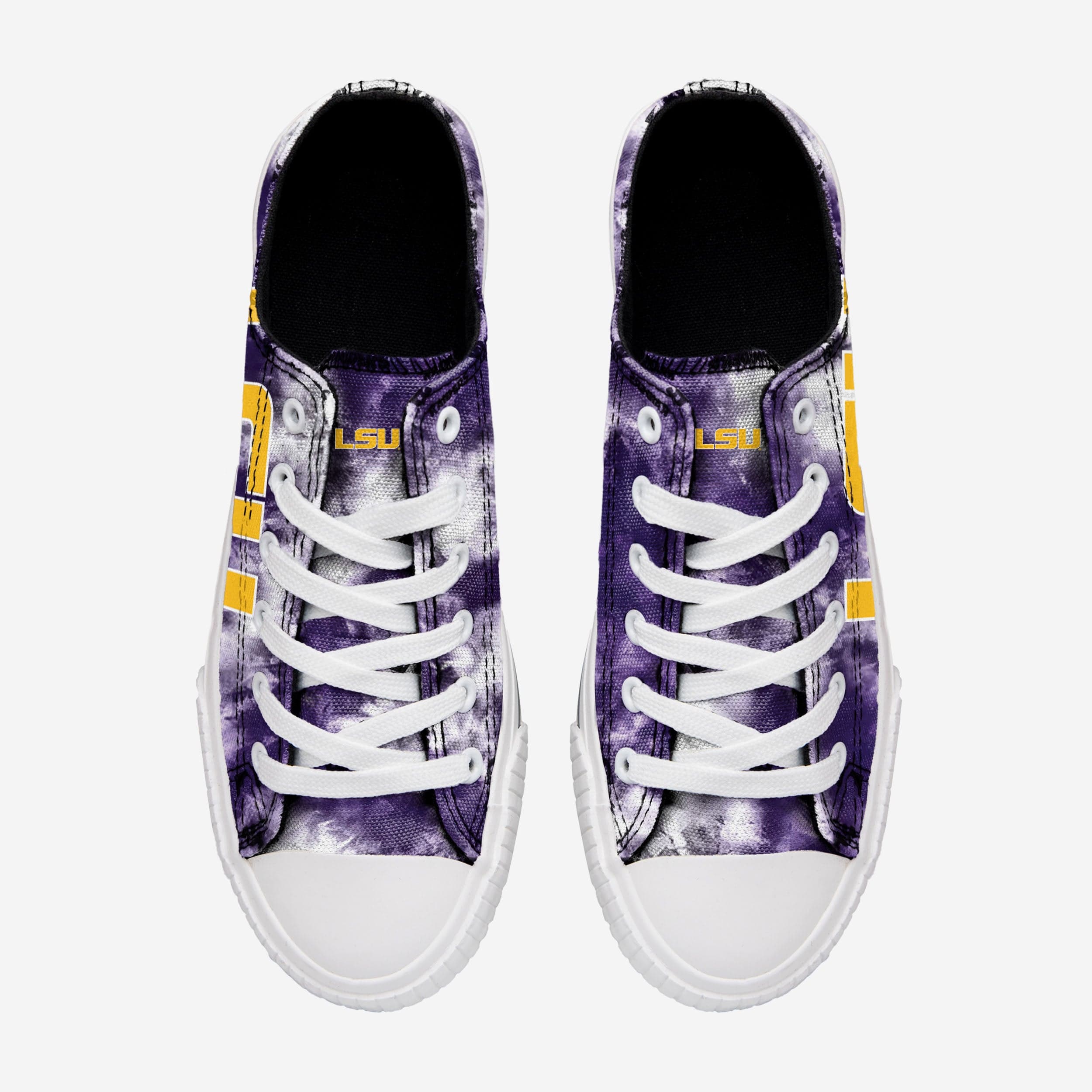 LSU Tigers Womens Low Top Tie-Dye Canvas Shoe 3 LSU Tigers Womens Low Top Tie-Dye Canvas Shoe